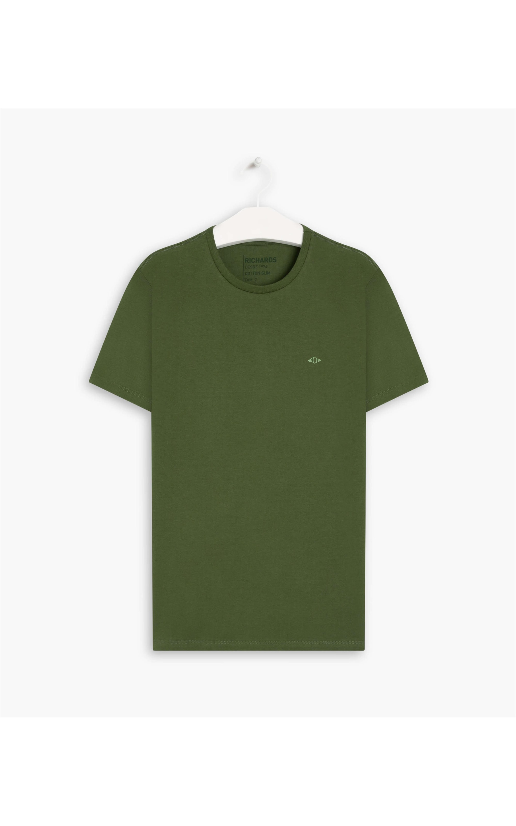 T-Shirt Meia Malha 40.1 Com Elastano Mc Verde Militar