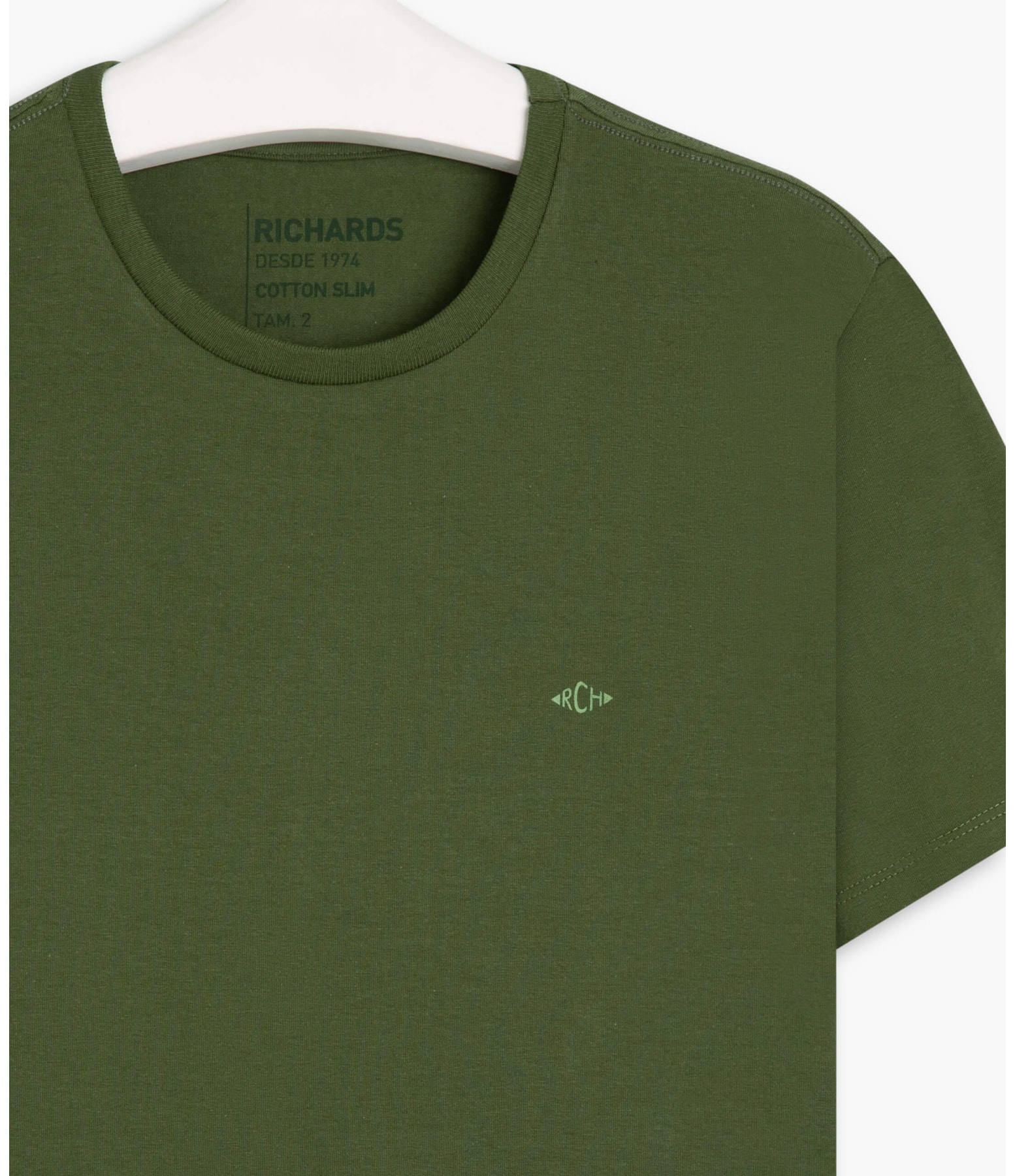 T-Shirt Meia Malha 40.1 Com Elastano Mc Verde Militar