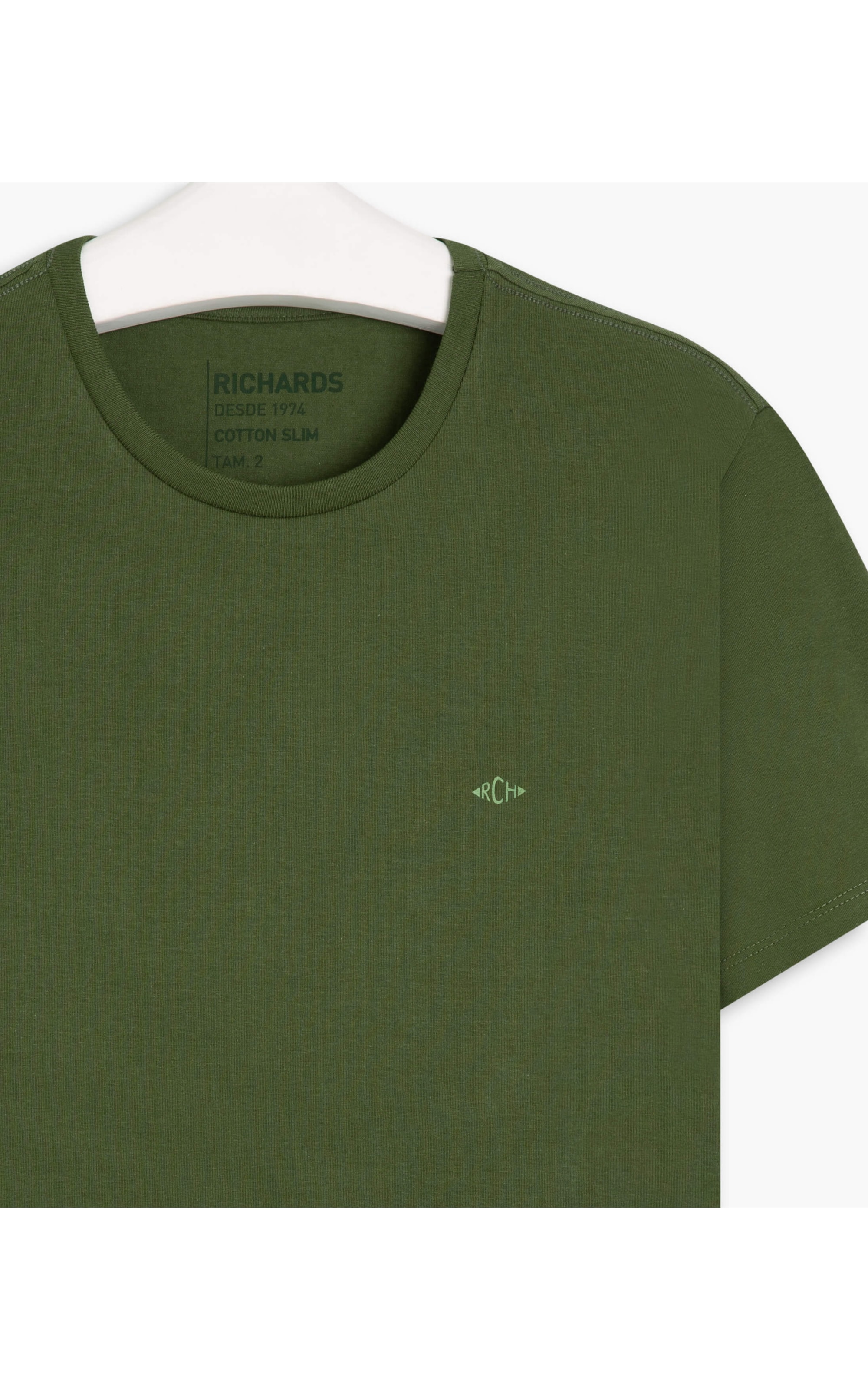 T-Shirt Meia Malha 40.1 Com Elastano Mc Verde Militar