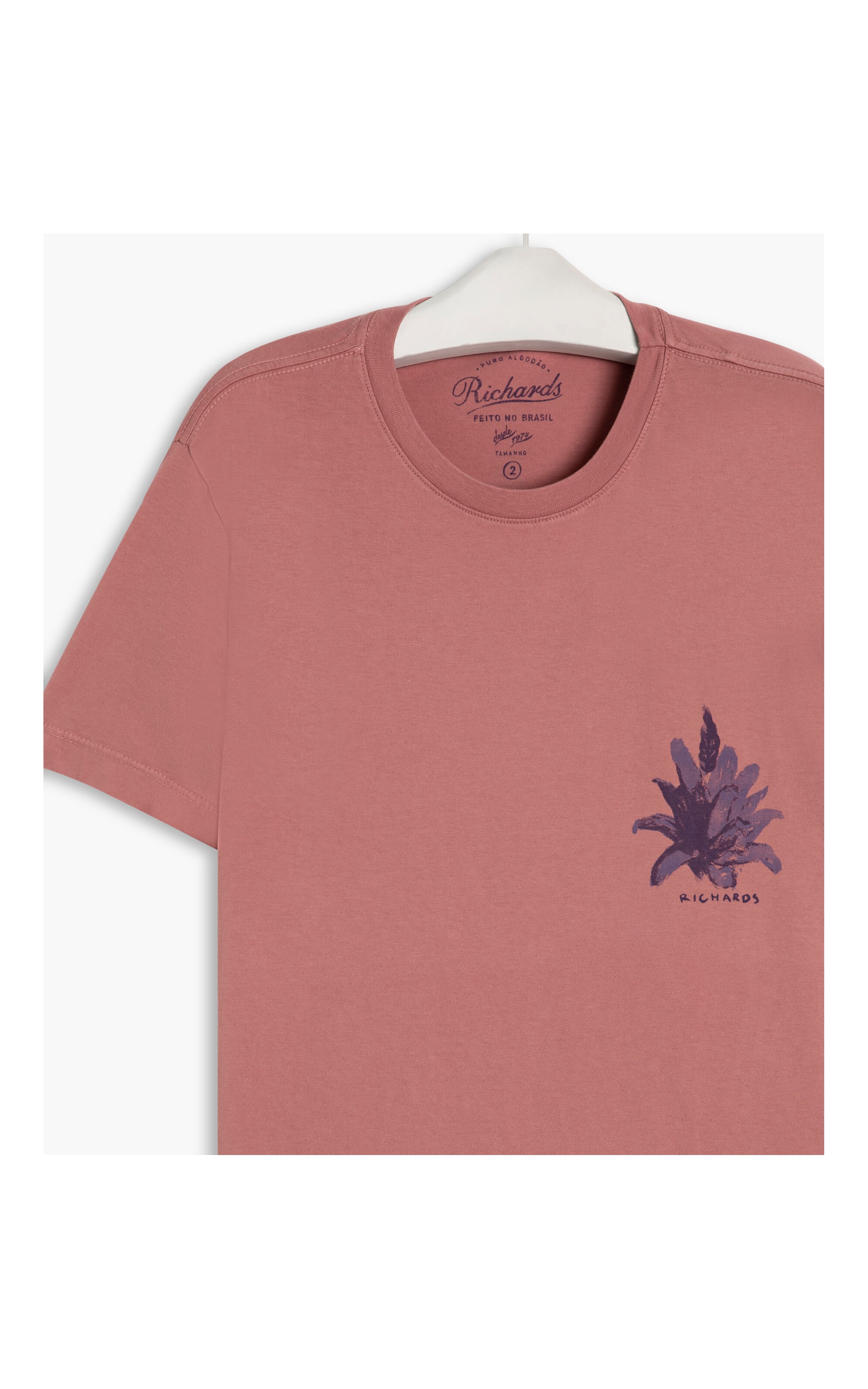 T-Shirt Meia Malha Bromélia Rosa Gum