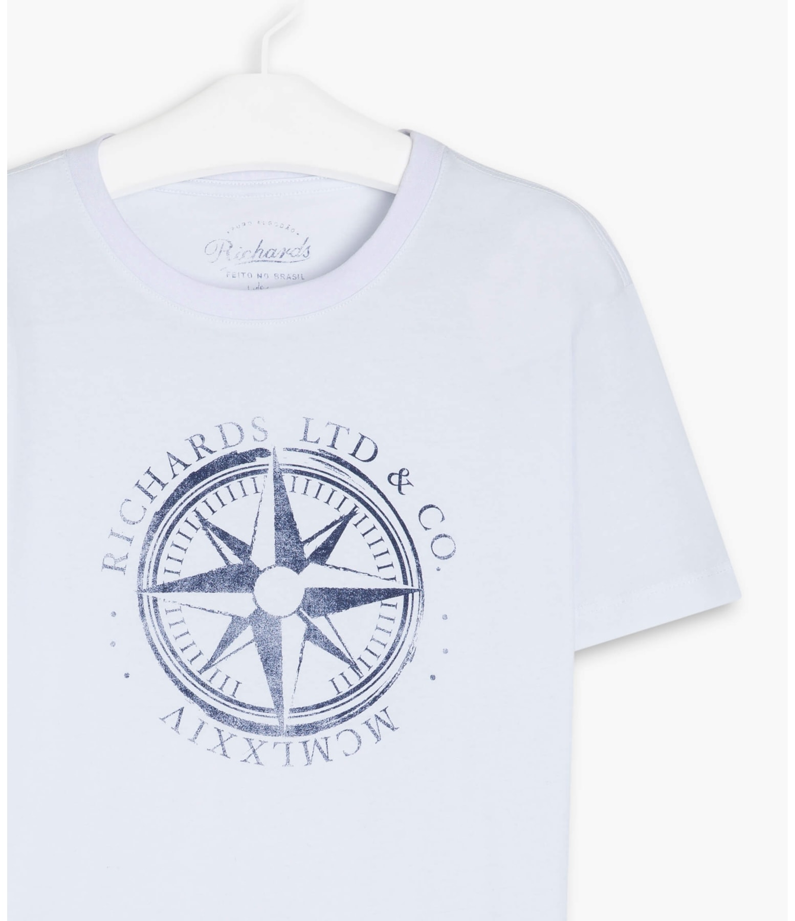 T-Shirt Meia Malha Compass Mc Branco