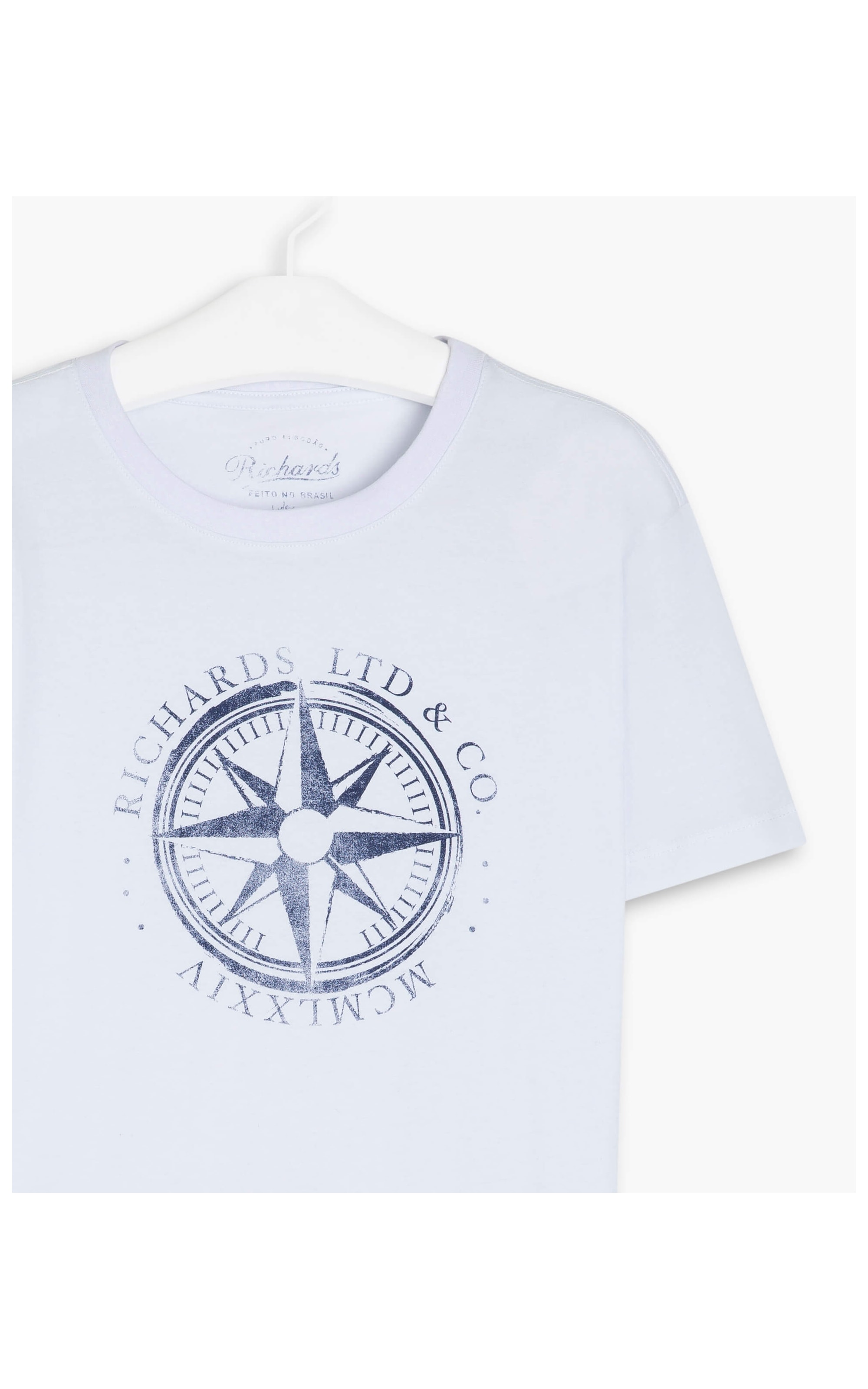 T-Shirt Meia Malha Compass Mc Branco