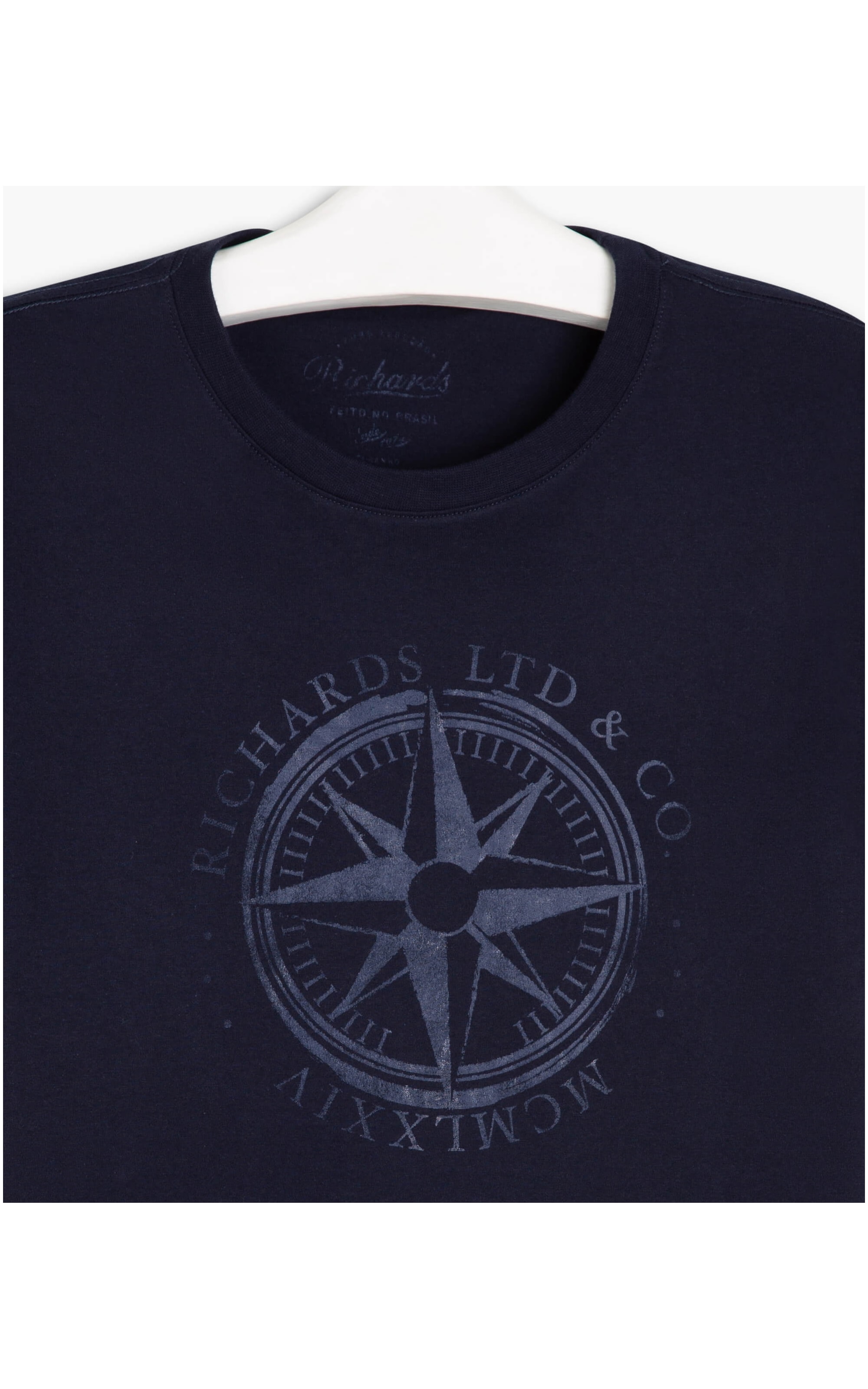 T-Shirt Meia Malha Compass Mc Dark Navy