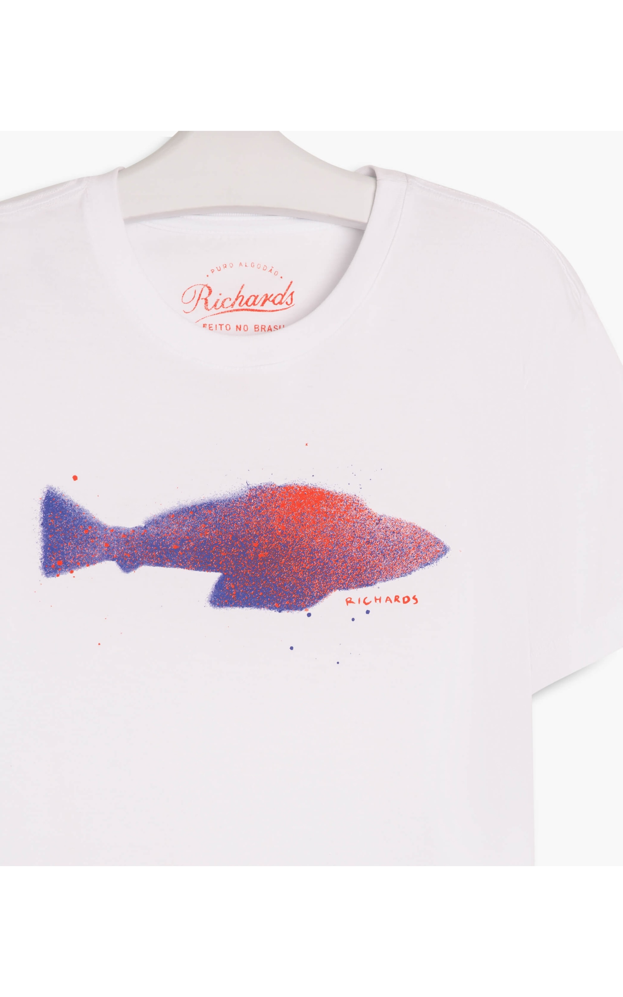 T-Shirt Meia Malha Fish Spray Mc Branco
