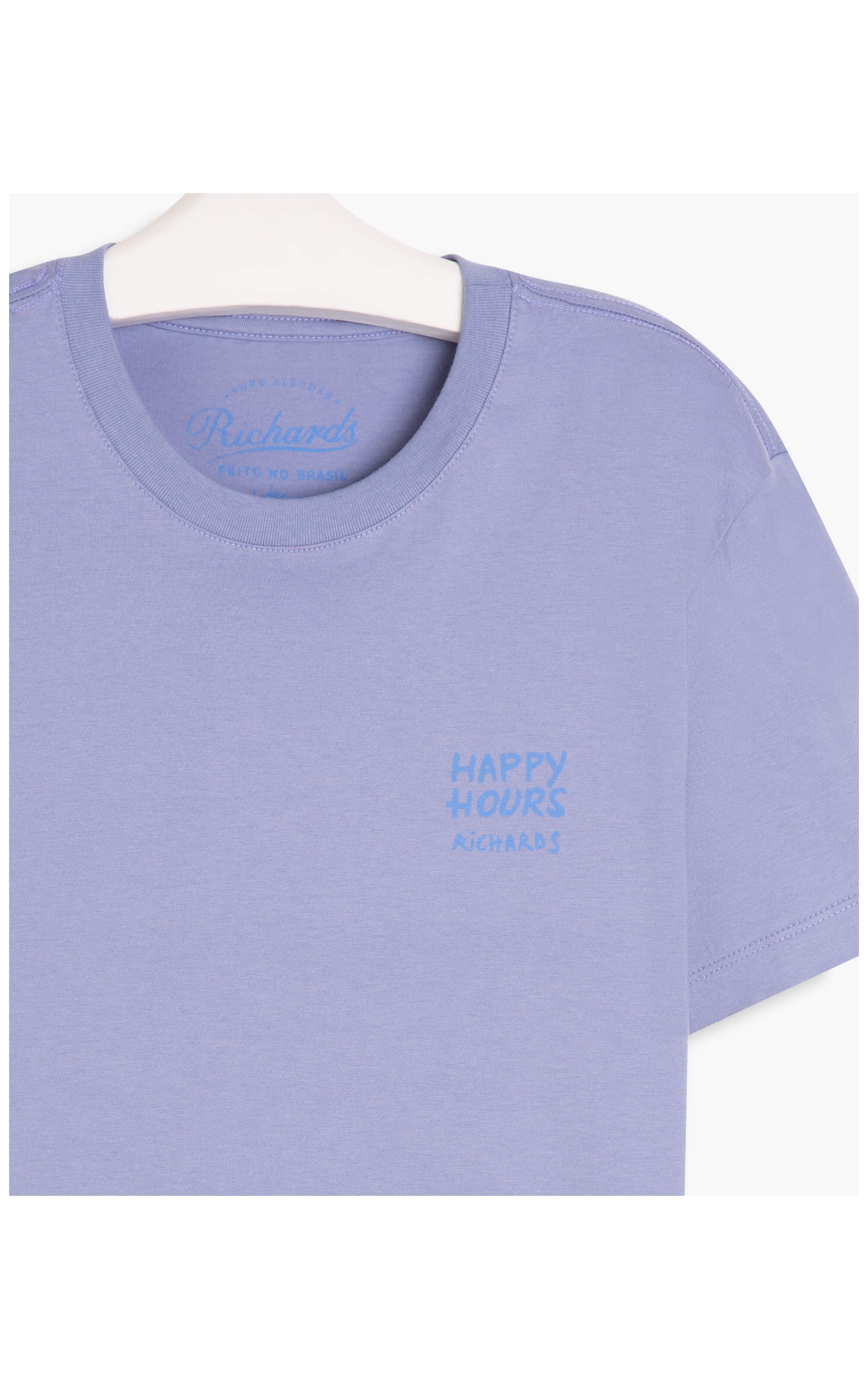 T-Shirt Meia Malha Happy Azul Pervante