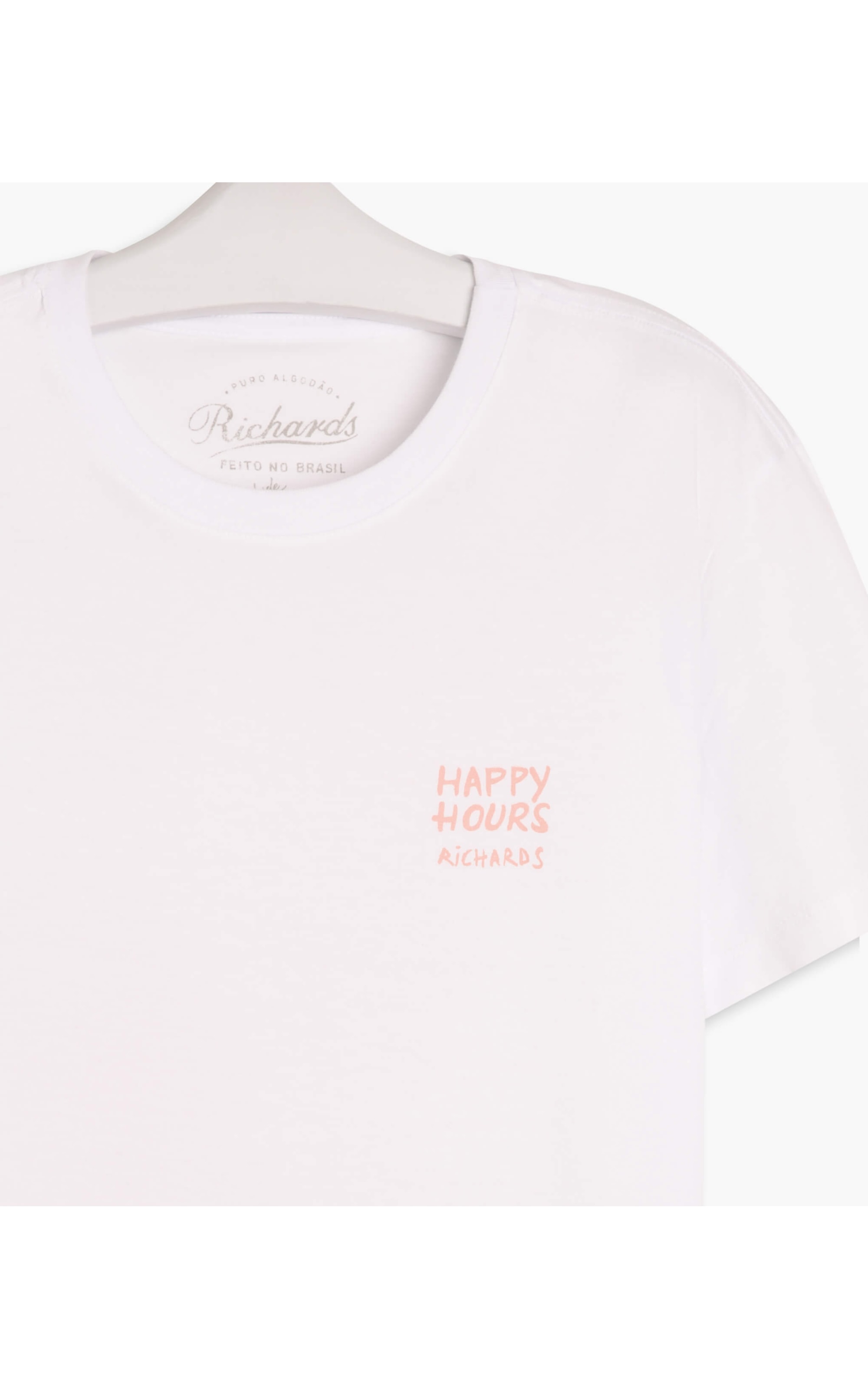 T-Shirt Meia Malha Happy Branco