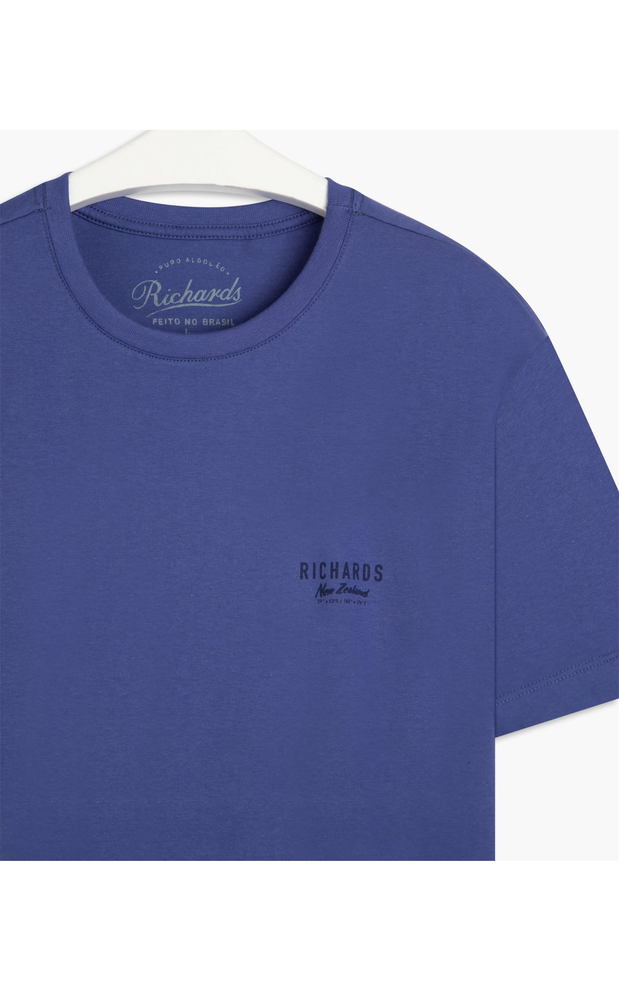 T-Shirt Meia Malha Richards Linhas Mc Azul Bic