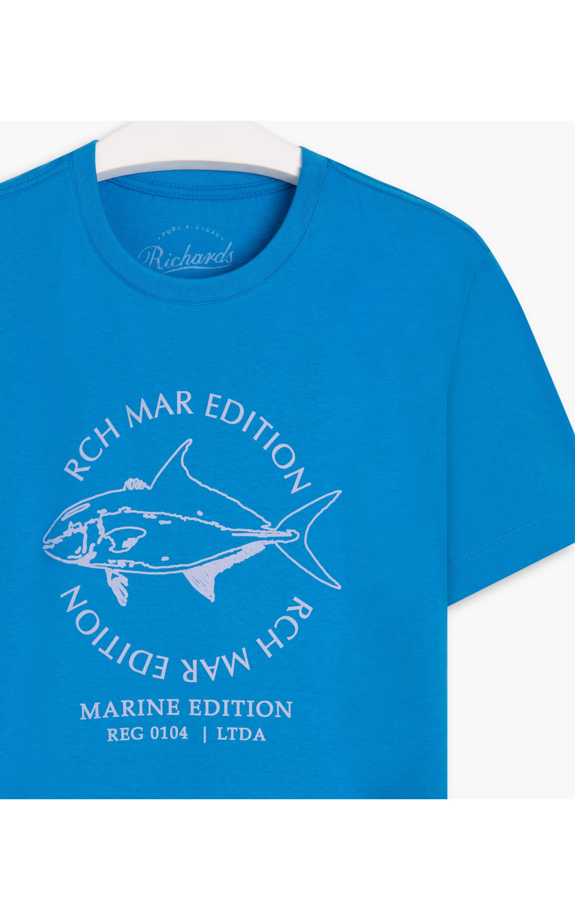 T-Shirt Meia Malha Richards Sport Mc Azul Pervante