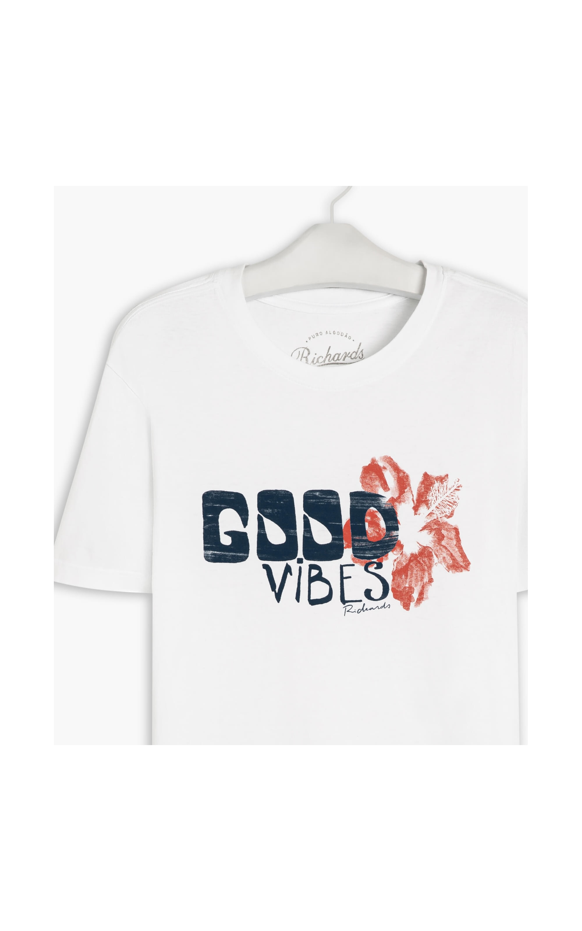 T-Shirt Meia Malha Stone Good Vibes Mc Branco
