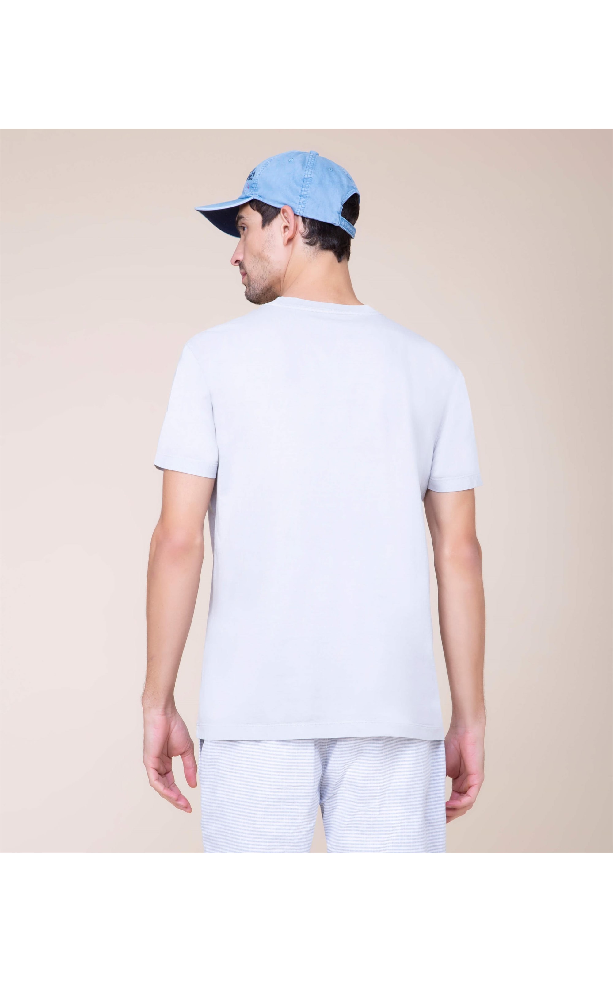 T-Shirt Meia Malha Stone Ondas Mc Cinza Claro