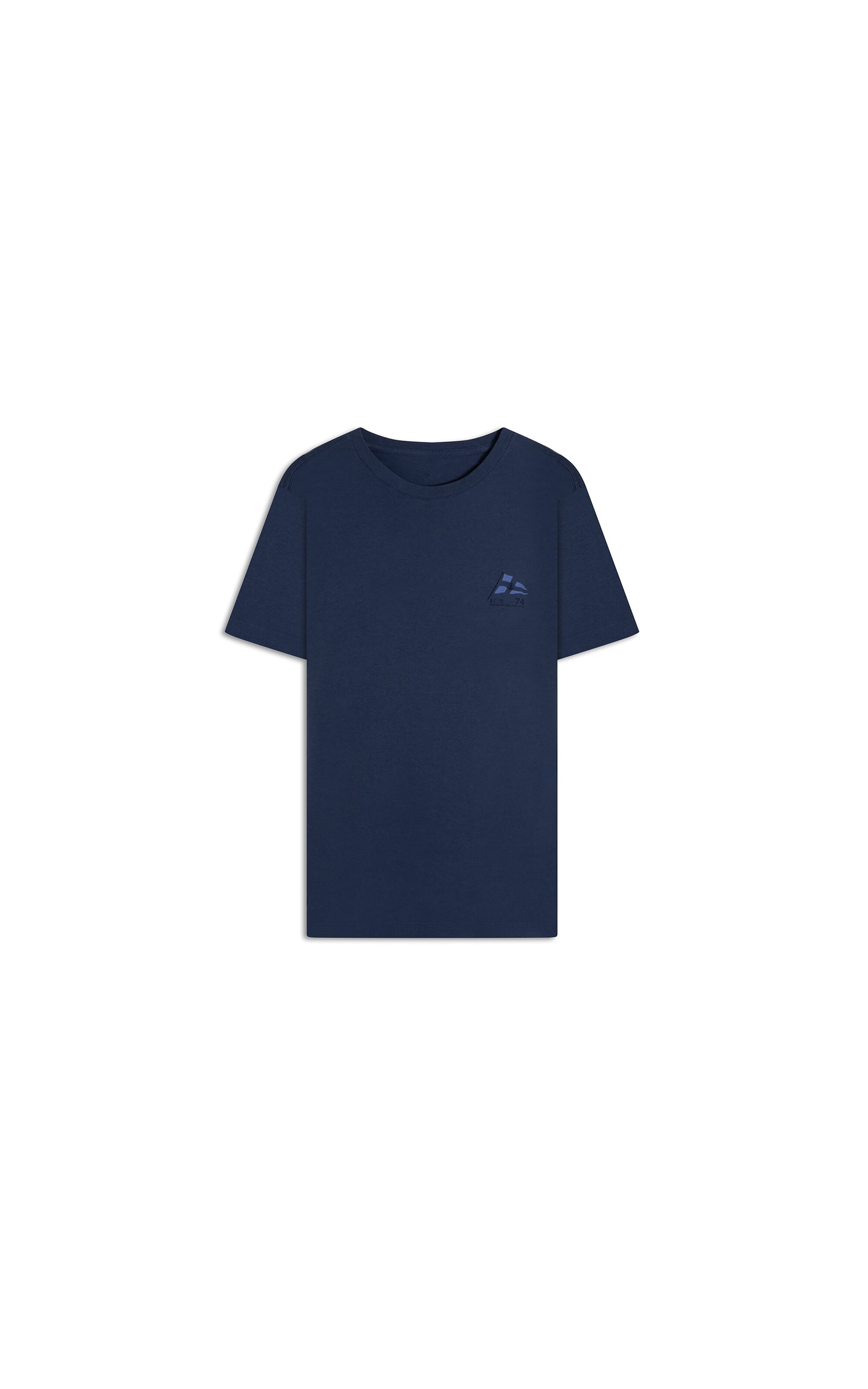 T-Shirt Mescla Bandeira Peito Basic Fit Marinho Mescla