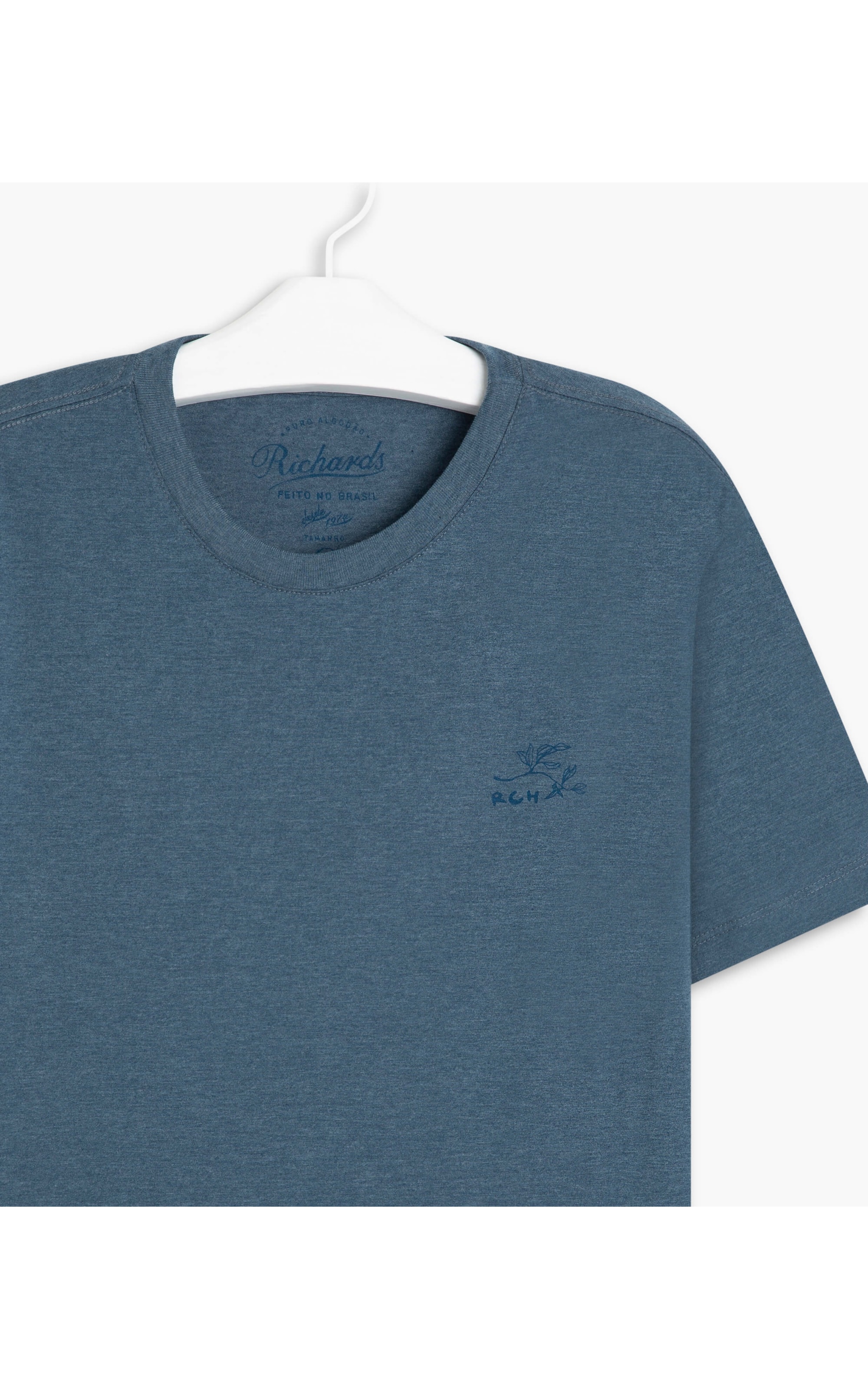 T-Shirt Mescla Basic Assinatura Azul Mescla