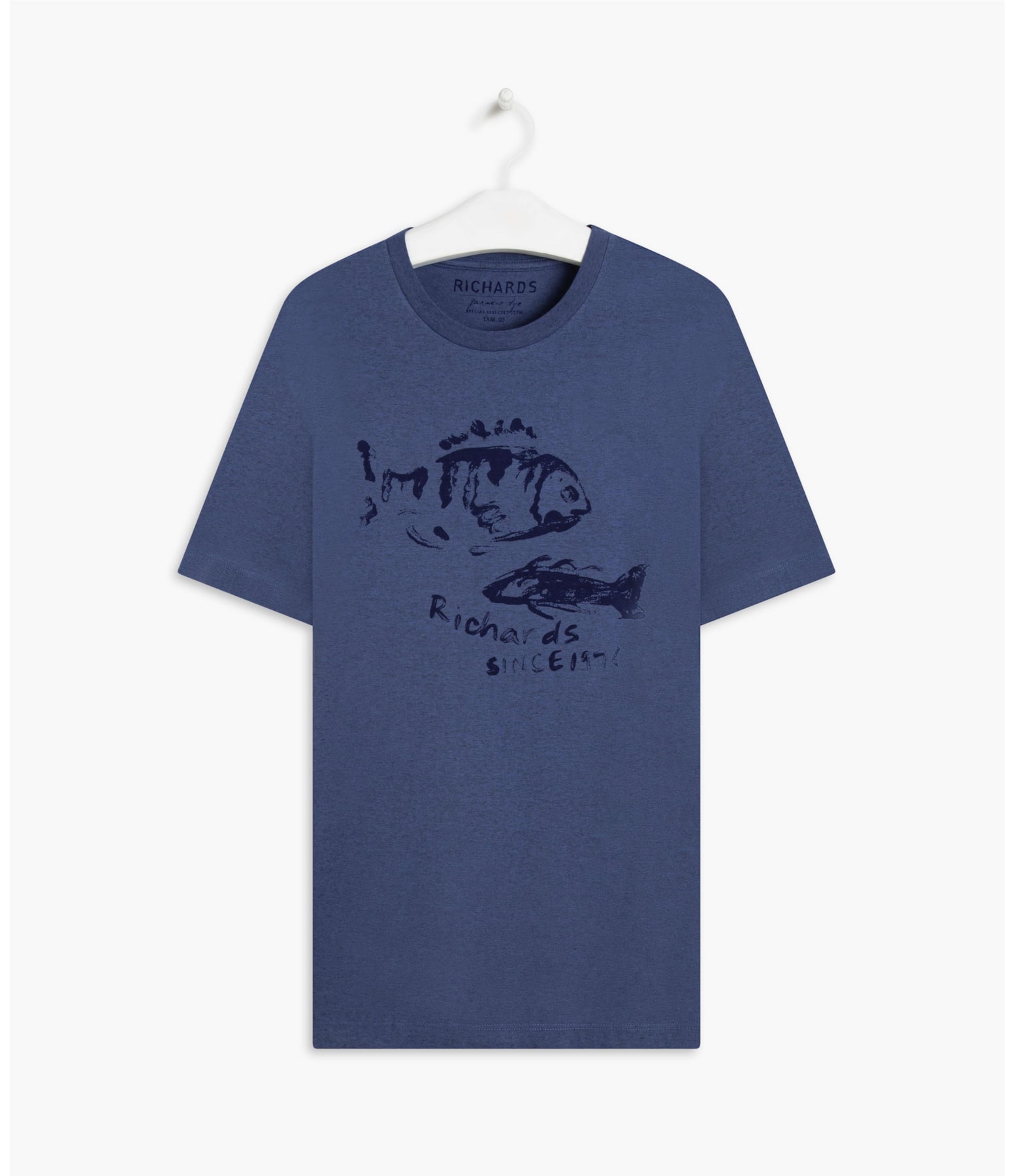 T-Shirt Mescla Brush Fish Azul Mescla