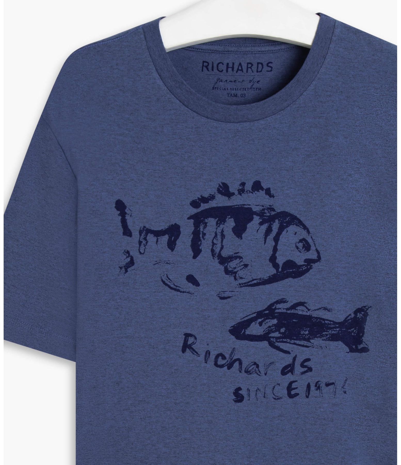 T-Shirt Mescla Brush Fish Azul Mescla