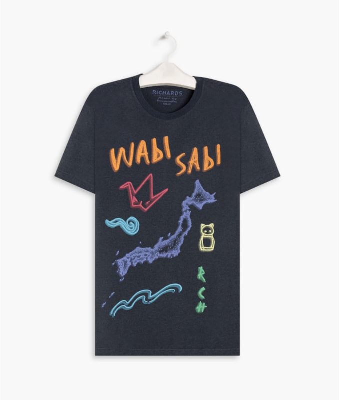 T-Shirt Mescla Neon Poster Mc Dark Navy Mescla