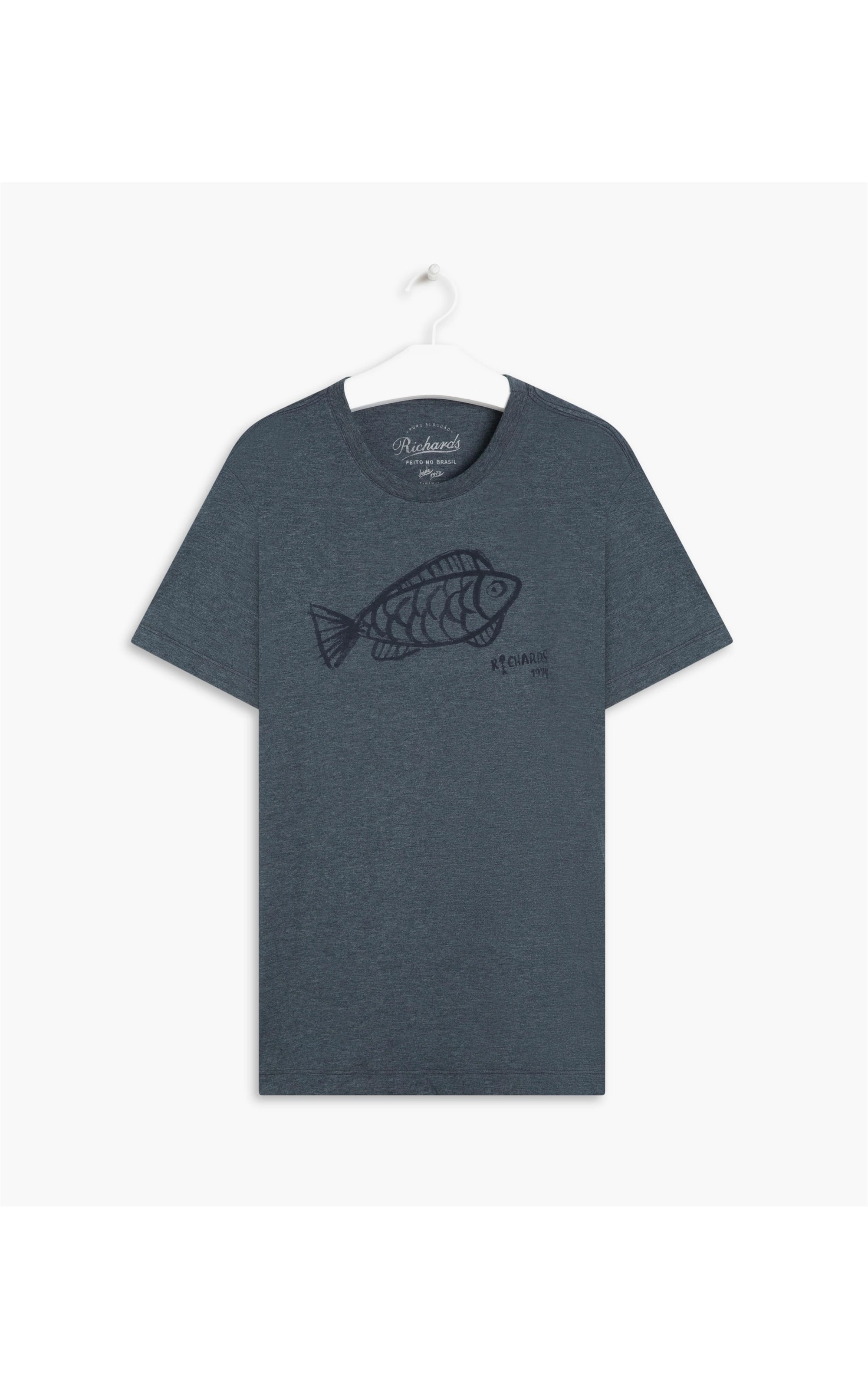 T-Shirt Mescla Sketch Fish Azul Mescla