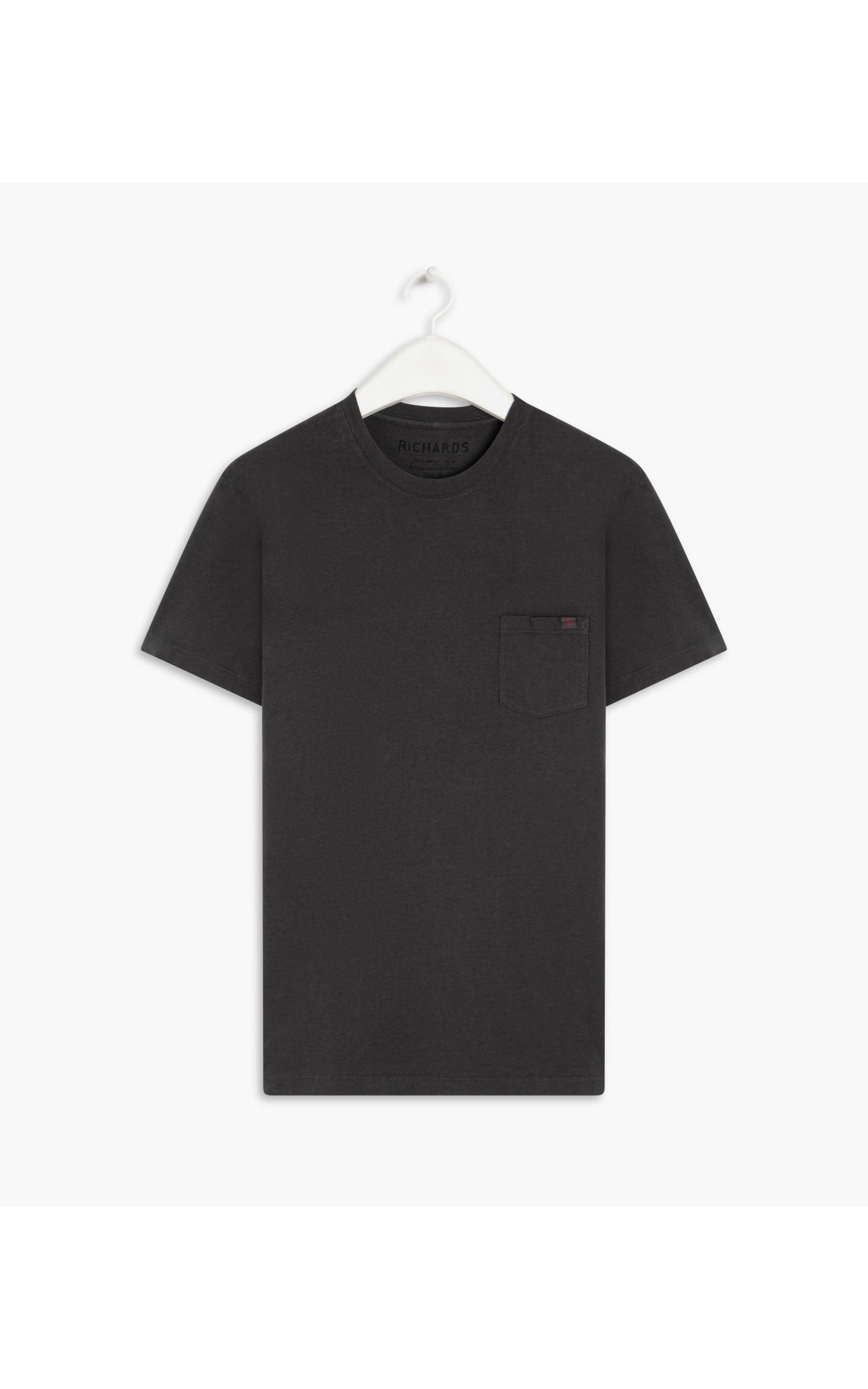 T-Shirt Mescla Sobretinto Bolso Chumbo Mescla