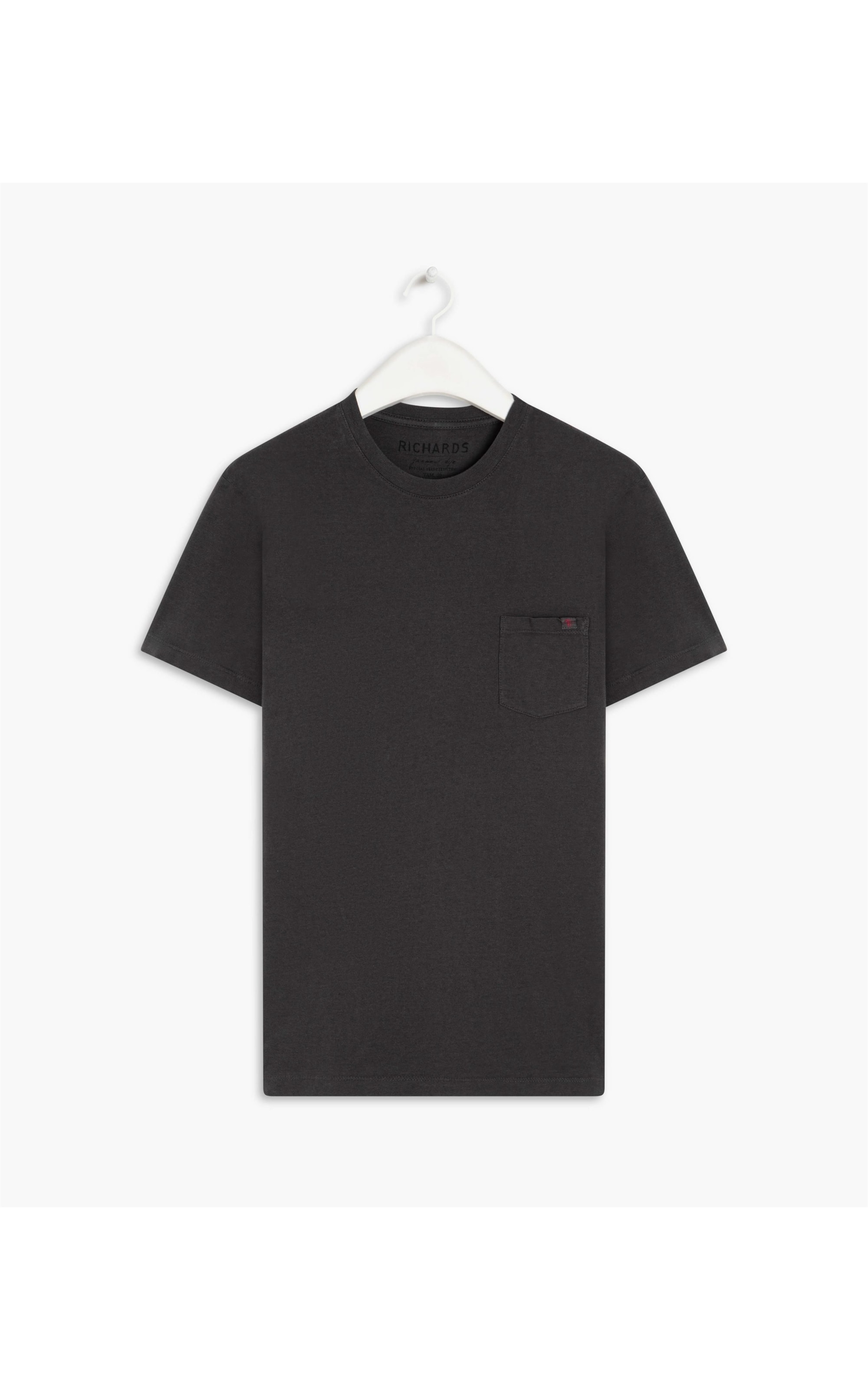 T-Shirt Mescla Sobretinto Bolso Chumbo Mescla