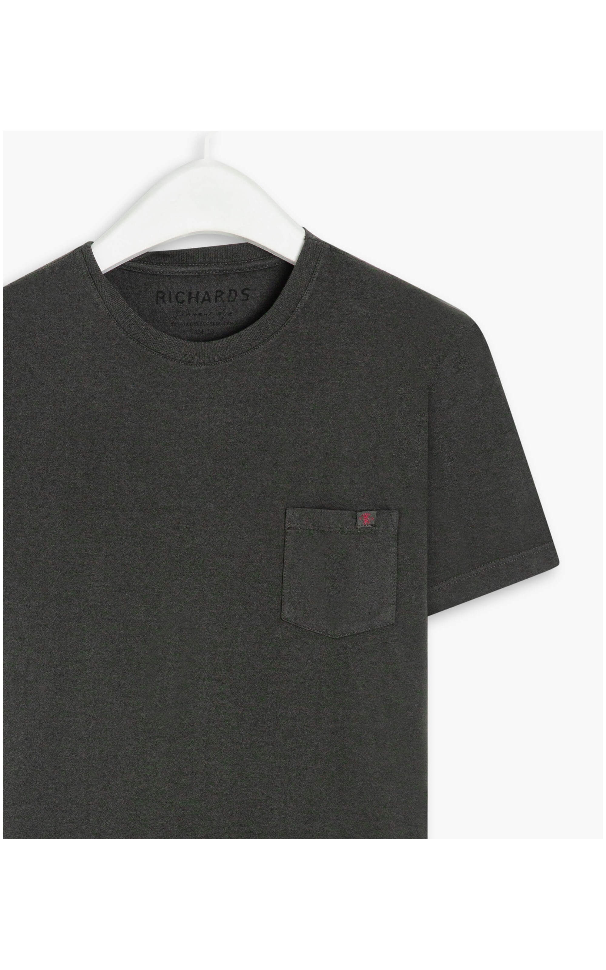 T-Shirt Mescla Sobretinto Bolso Verde Militar Mescla