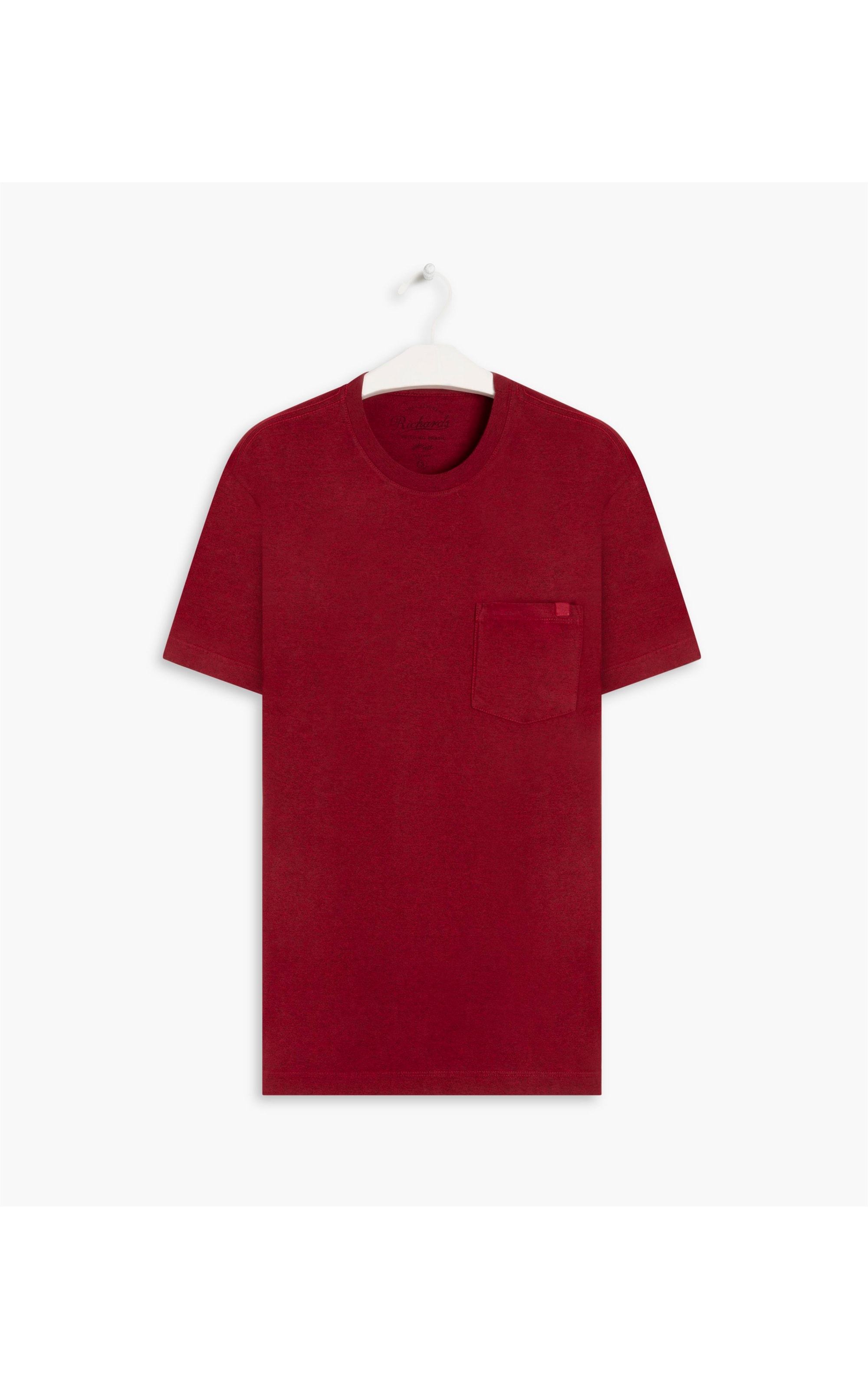 T-Shirt Mescla Sobretinto Bolso Vermelho Mescla