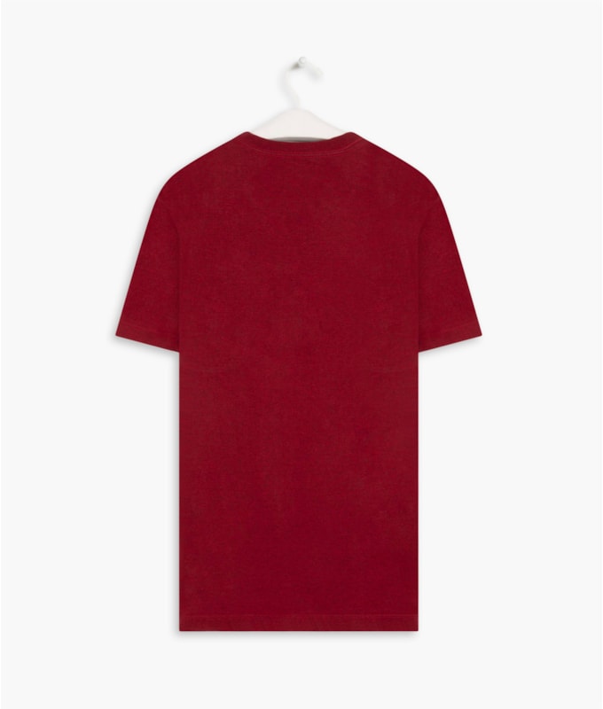 T-Shirt Mescla Sobretinto Bolso Vermelho Mescla