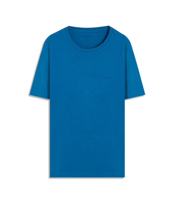 T-Shirt Mescla Sobretinto Mc Azul Bic Mescla