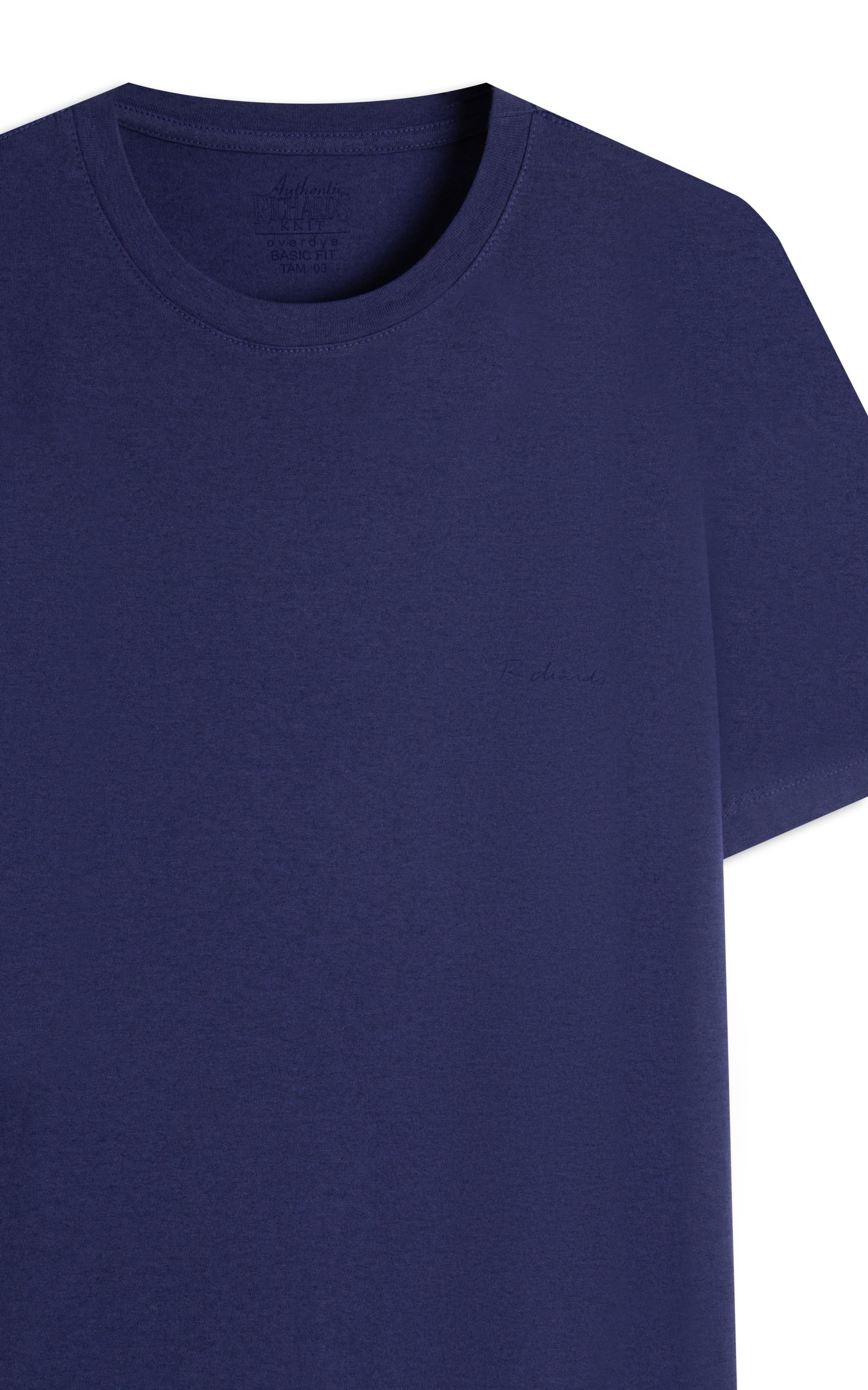T-Shirt Mescla Sobretinto Mc Azul Jeans Mescla