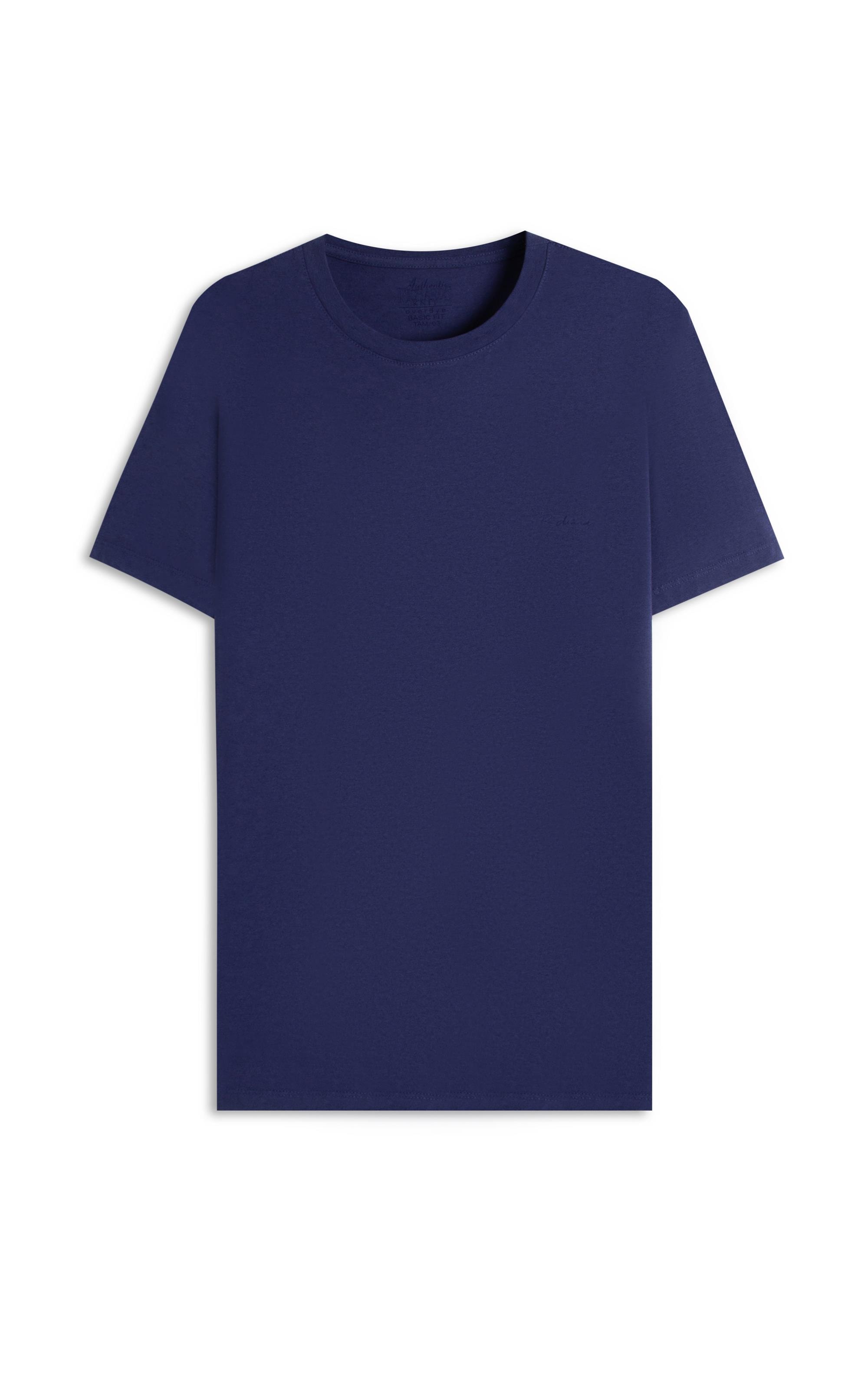 T-Shirt Mescla Sobretinto Mc Azul Jeans Mescla