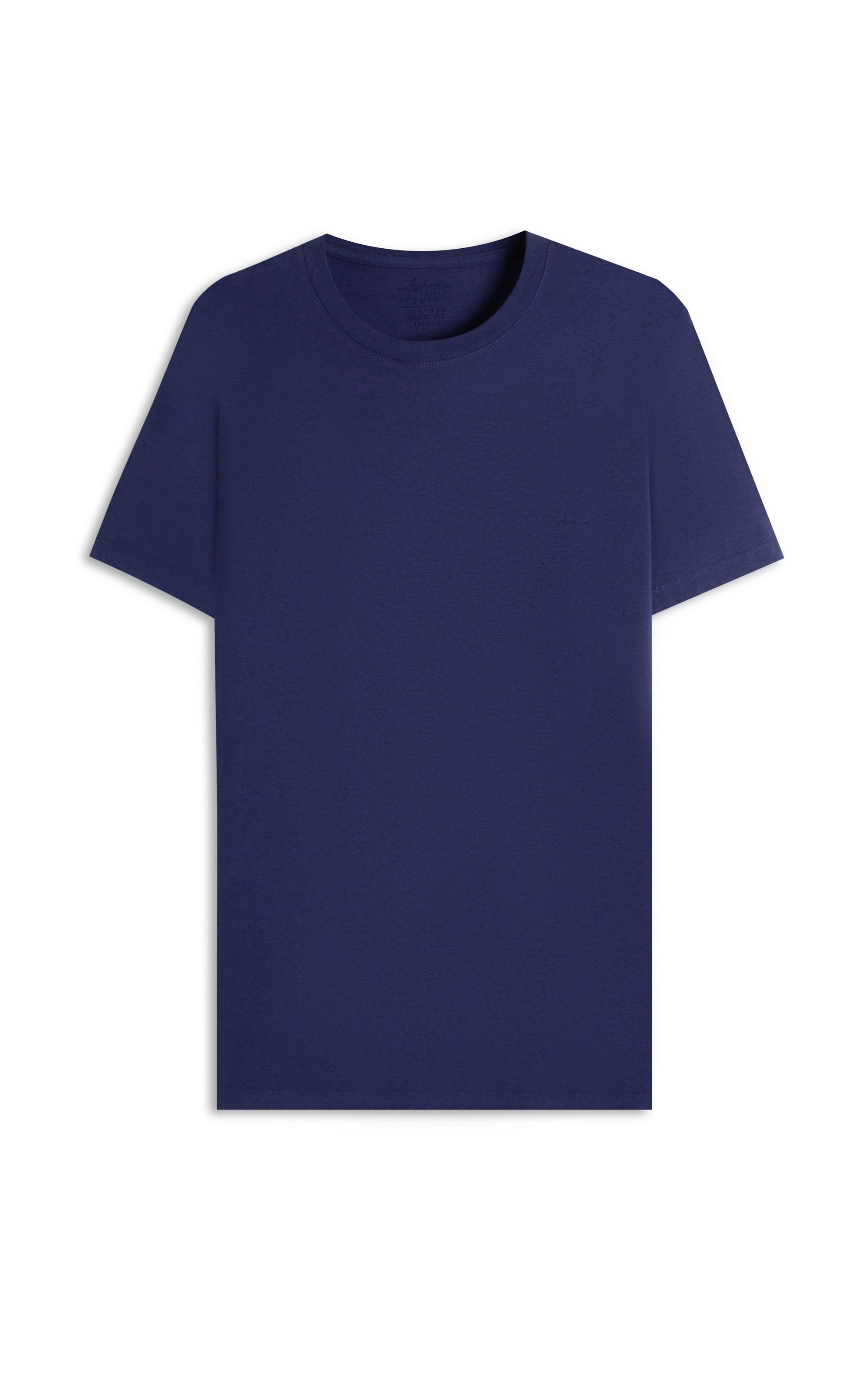 T-Shirt Mescla Sobretinto Mc Azul Jeans Mescla