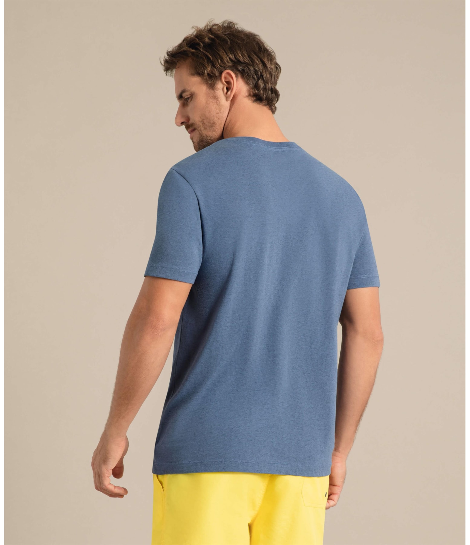 T-Shirt Mescla Sobretinto Mc Azul Mescla