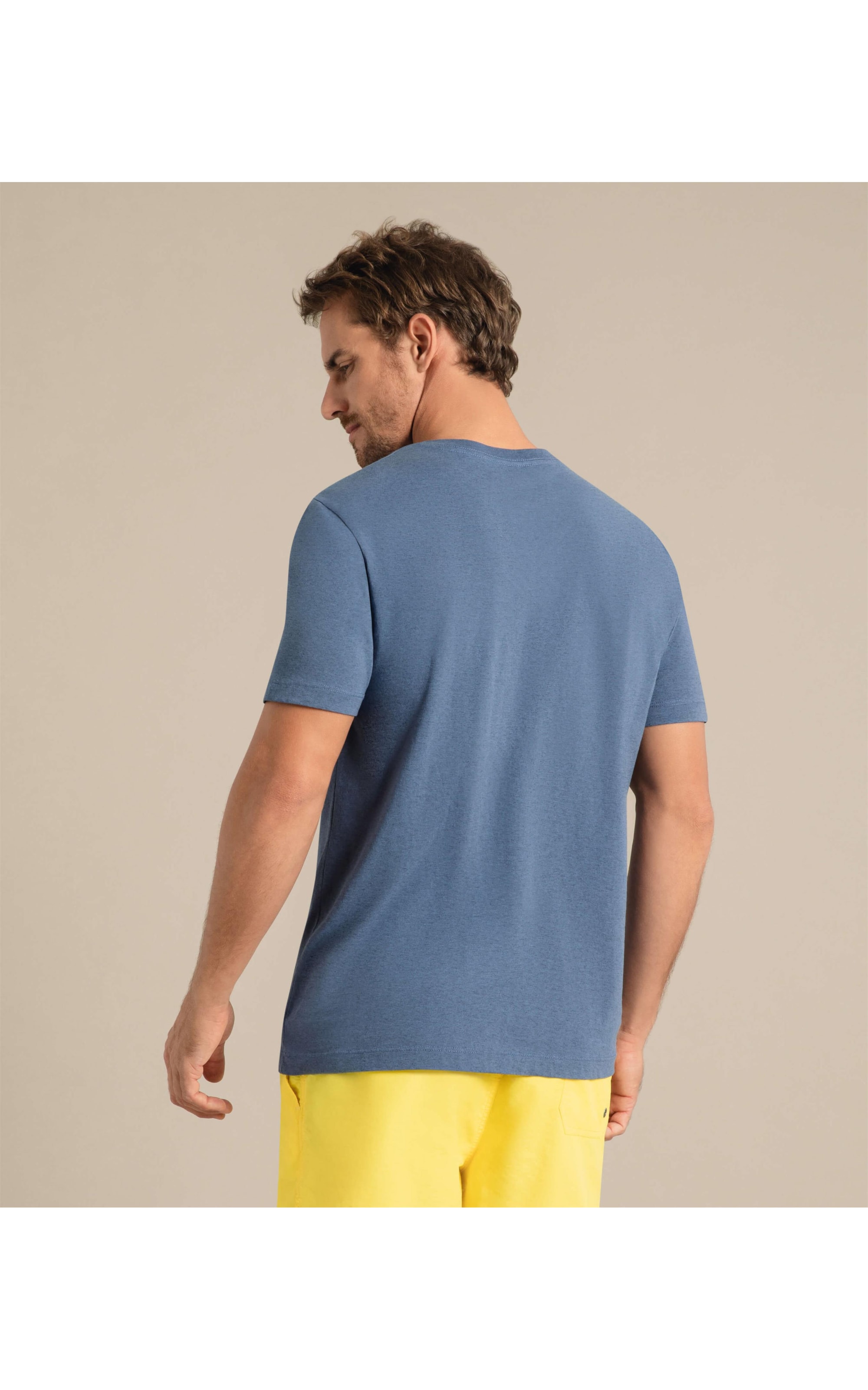 T-Shirt Mescla Sobretinto Mc Azul Mescla