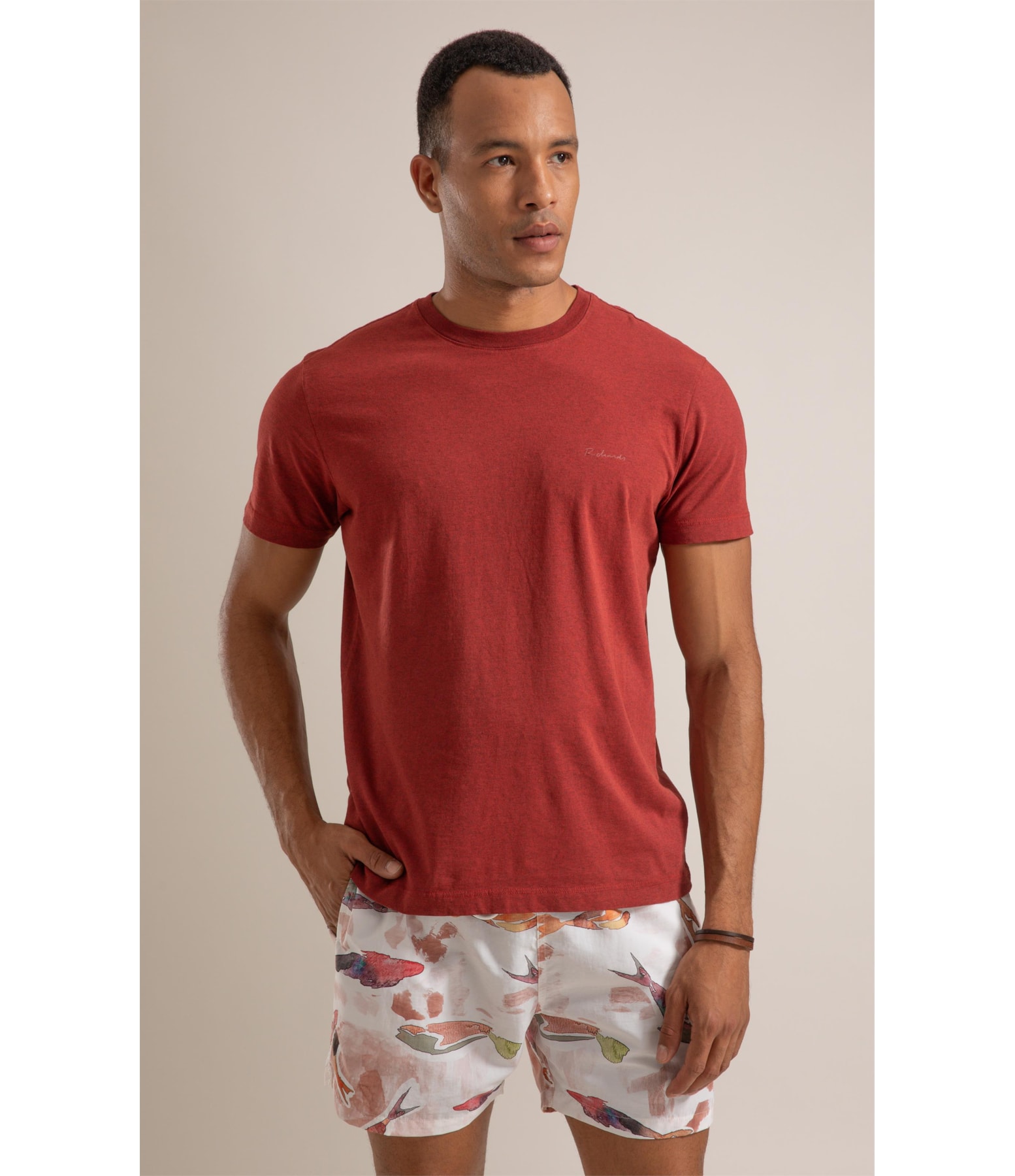 T-Shirt Mescla Sobretinto Mc Vermelho Mescla