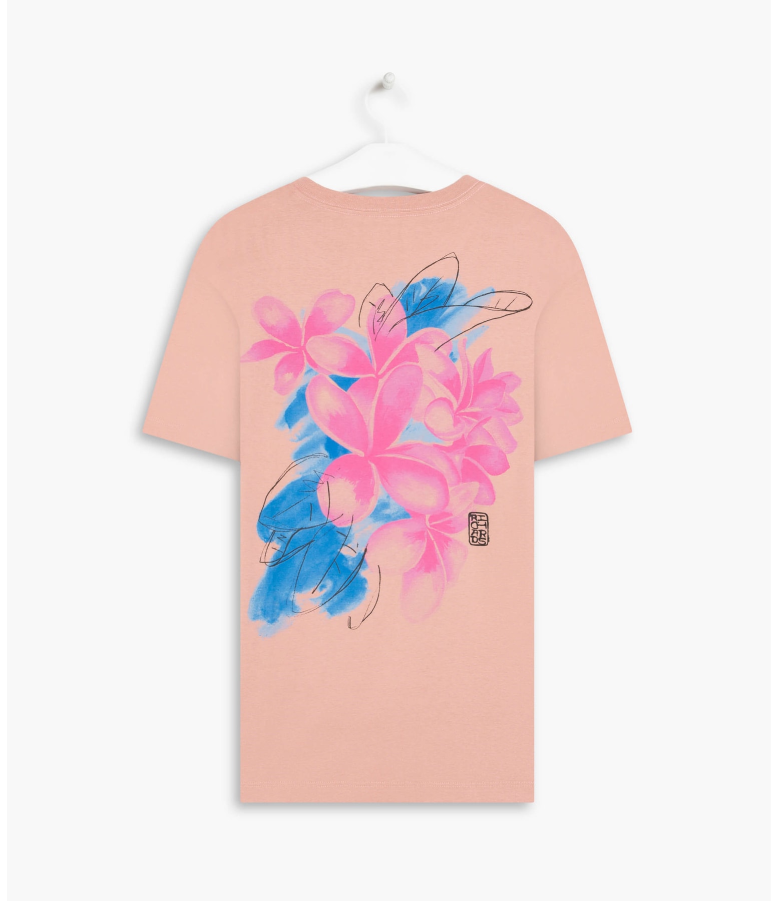 T-Shirt Mm Aquarela Fleurs m Blush