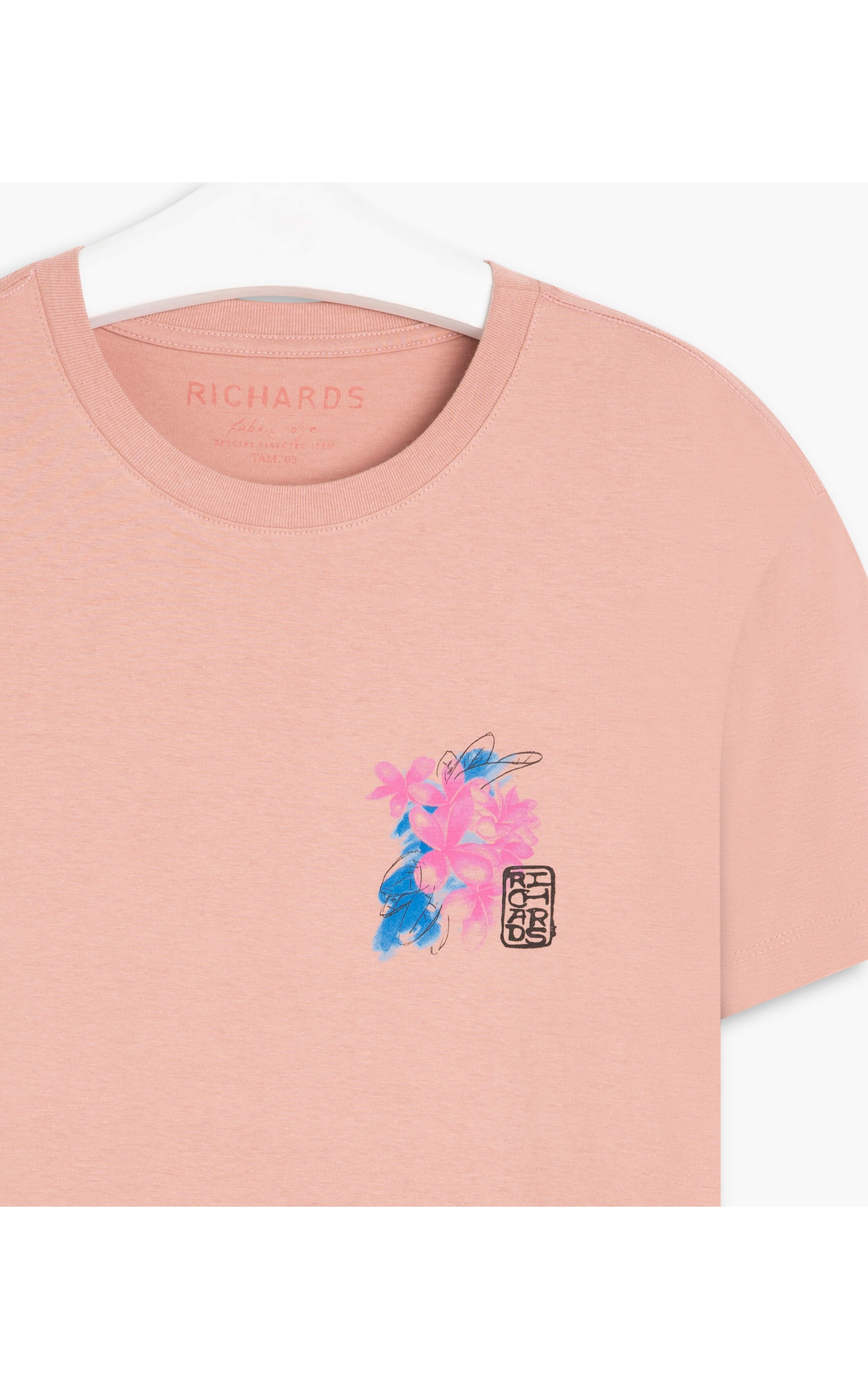 T-Shirt Mm Aquarela Fleurs m Blush