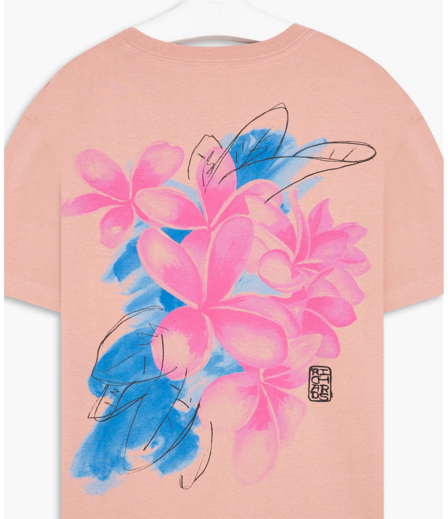 T-Shirt Mm Aquarela Fleurs m Blush