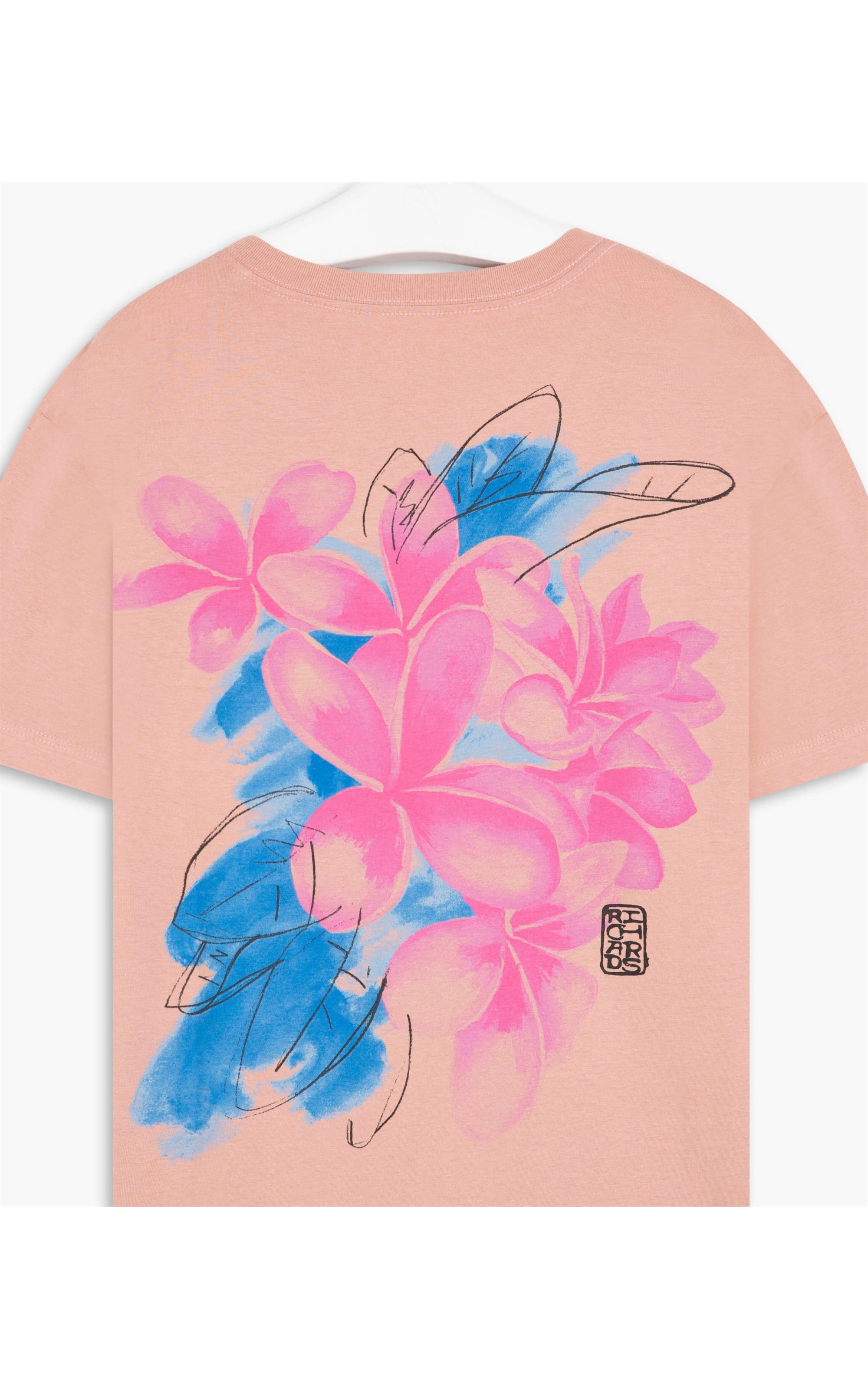 T-Shirt Mm Aquarela Fleurs m Blush