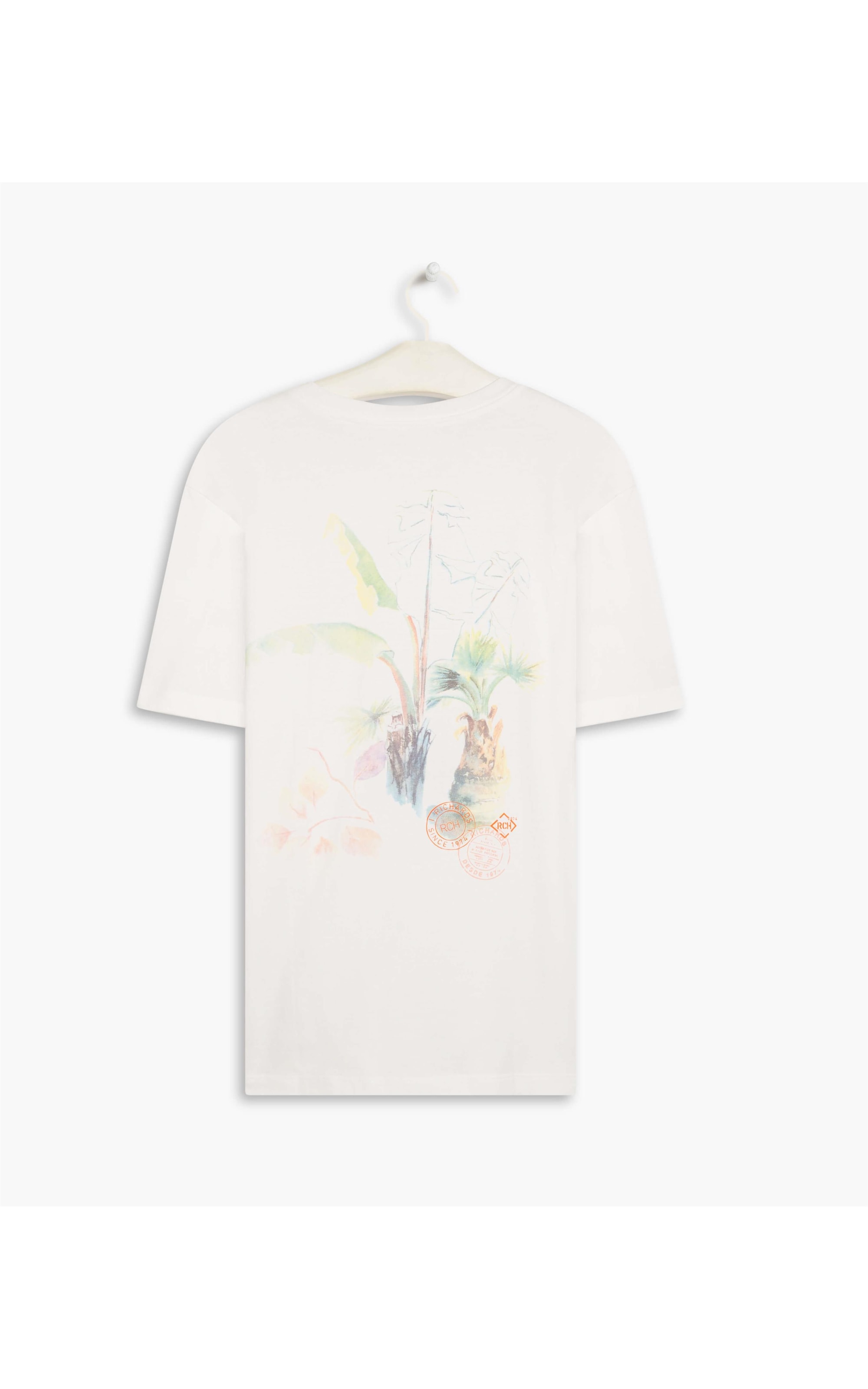 T-Shirt Mm Aquarela Folhas Costas Branco