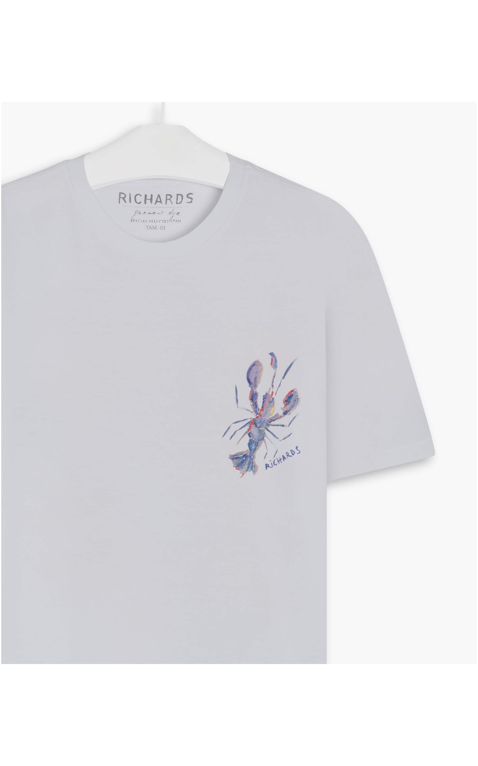 T-Shirt Mm Aquarela Lobster Branco