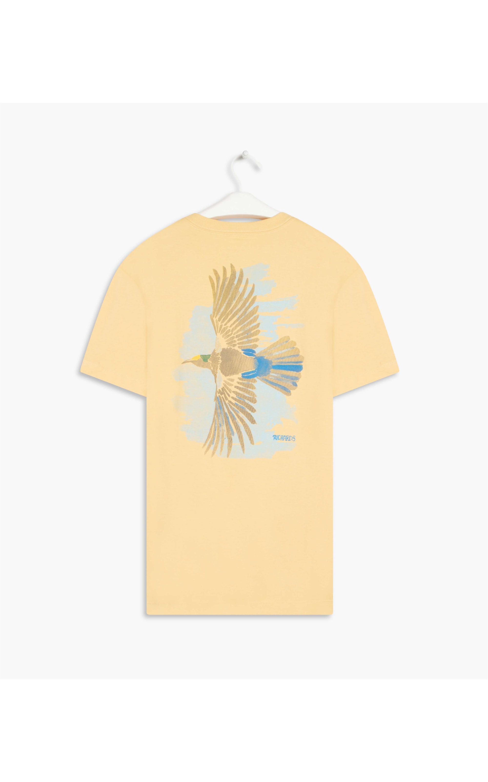 T-Shirt Mm Aquarela Pássaro Mc Amarelo