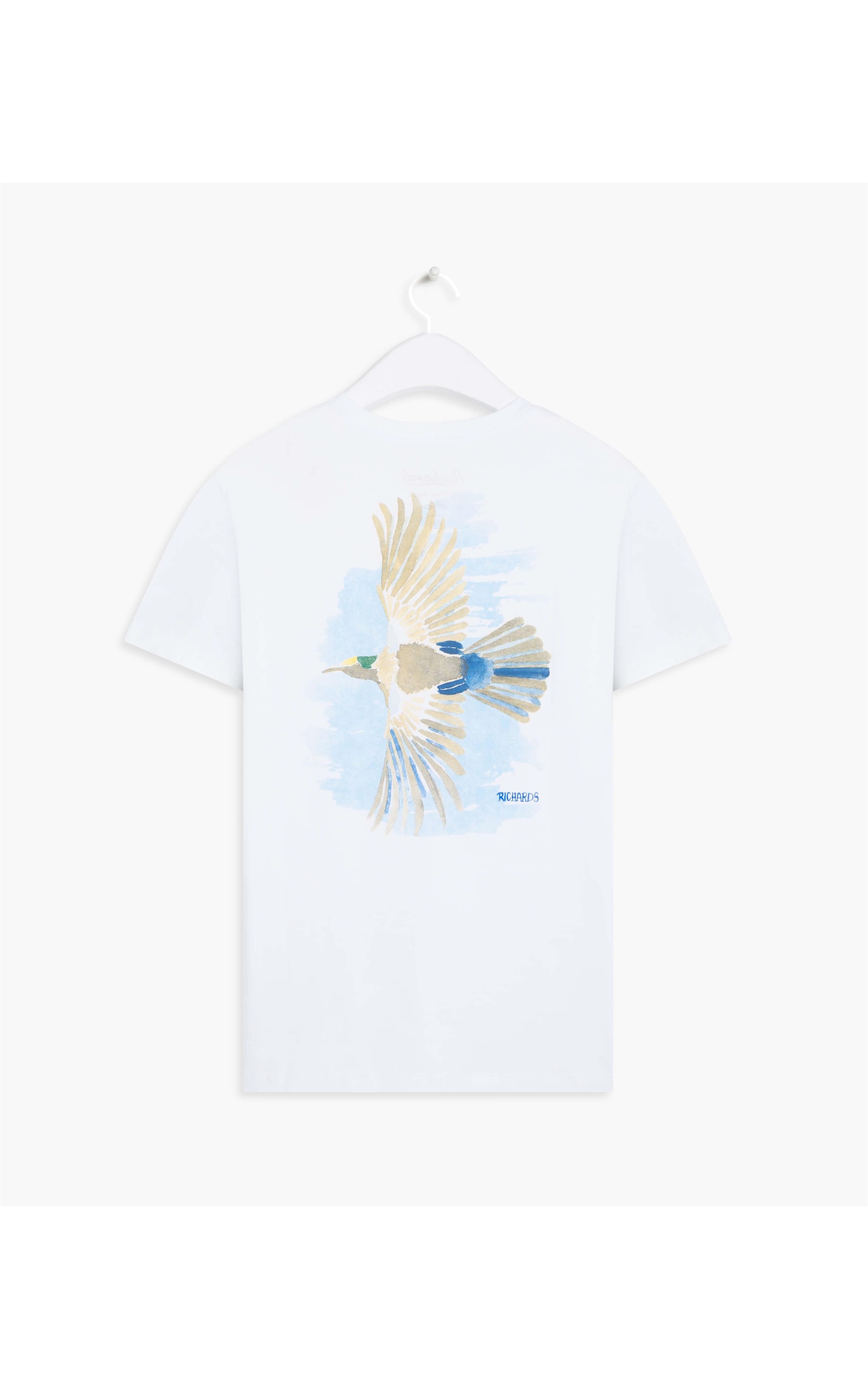 T-Shirt Mm Aquarela Pássaro Mc Branco