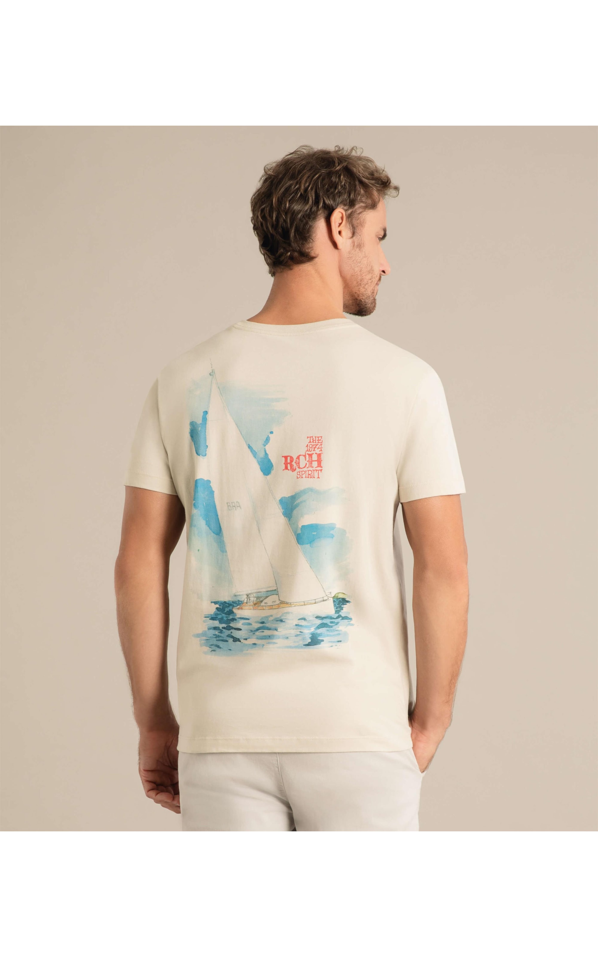 T-Shirt Mm Aquarela Sailing Areia