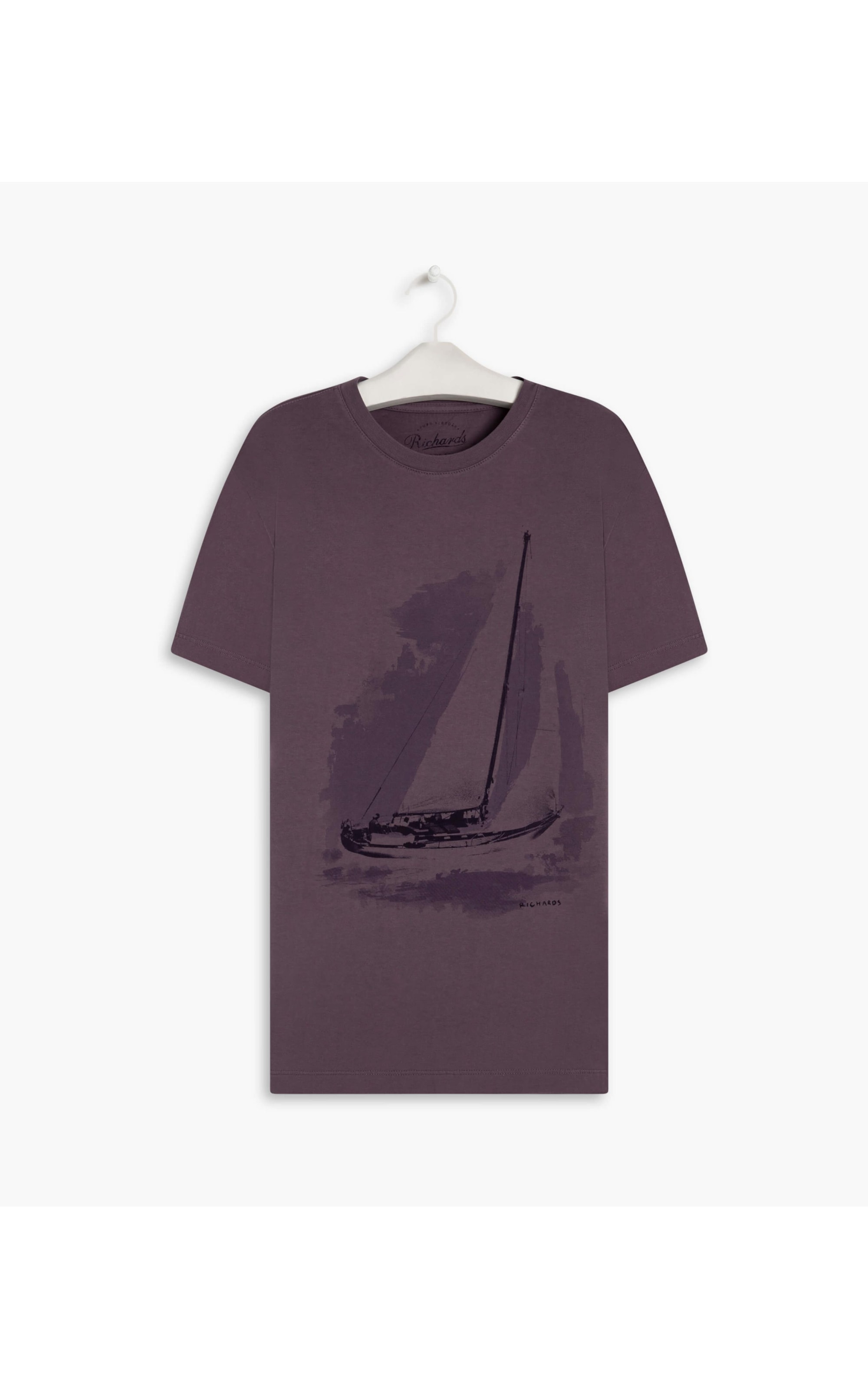 T-Shirt Mm Barco a Vela Roxo
