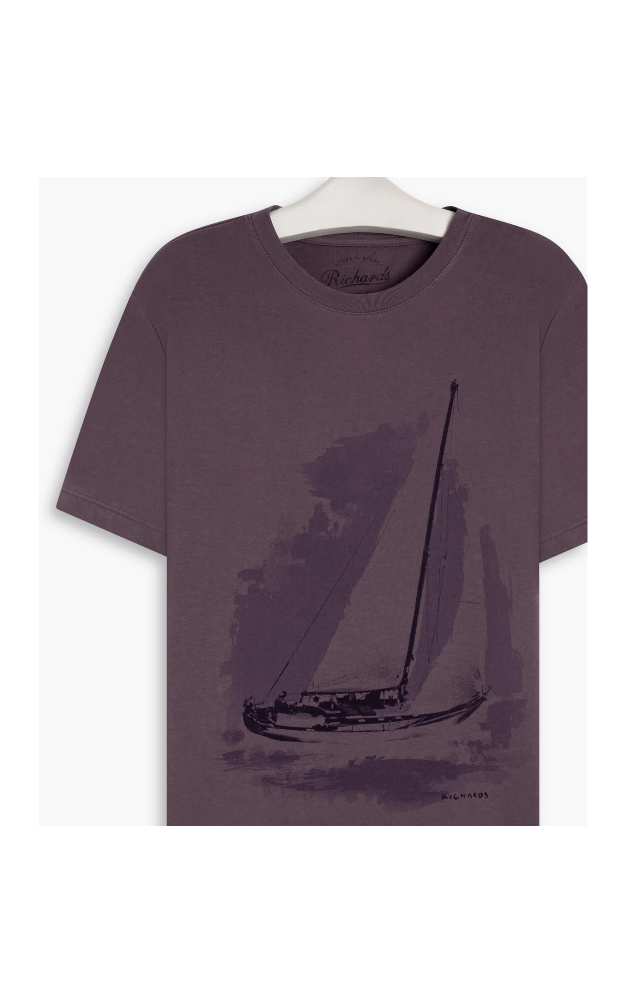 T-Shirt Mm Barco a Vela Roxo