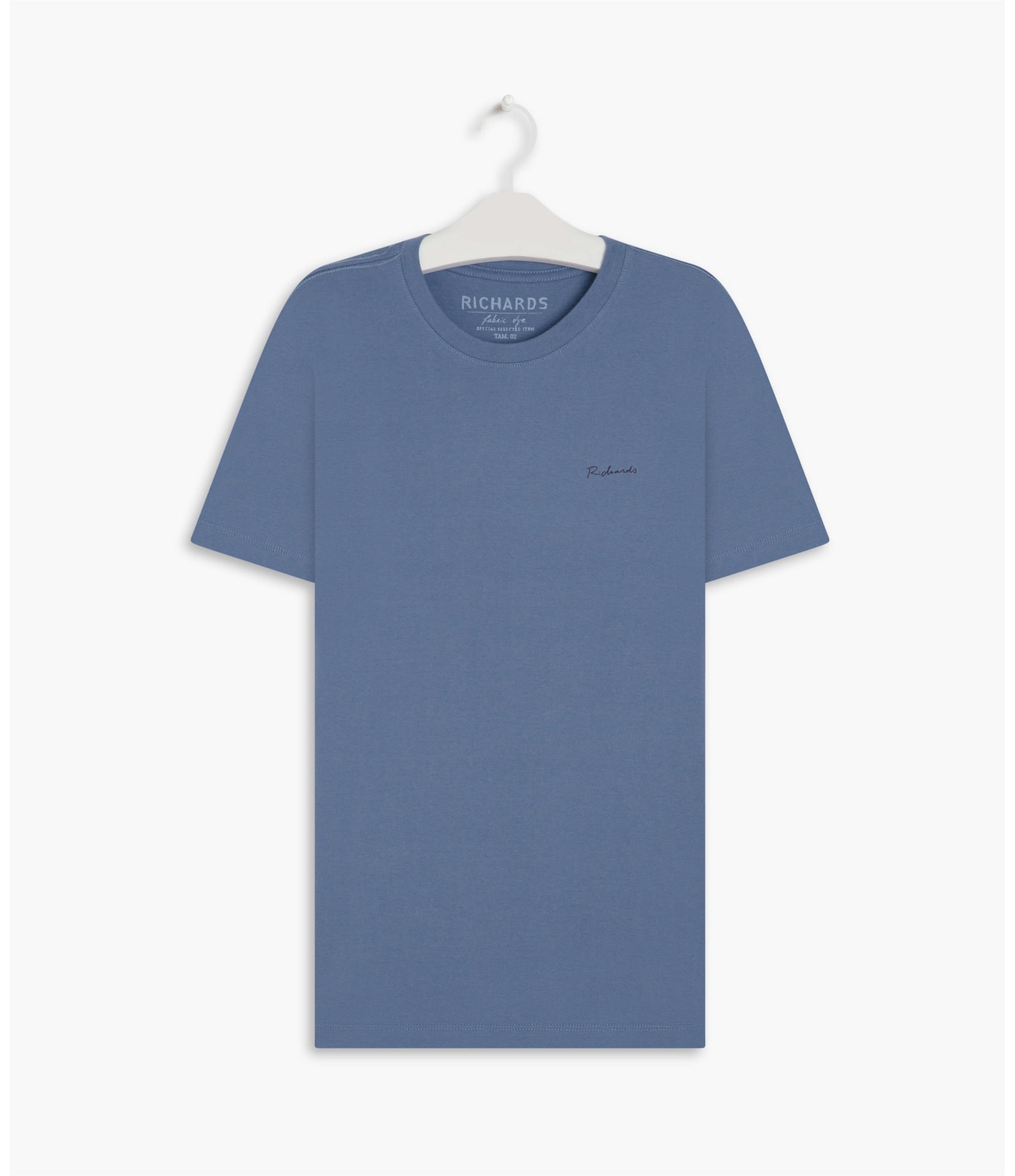 T-Shirt Mm Basic Fabric Dye Azul Medio
