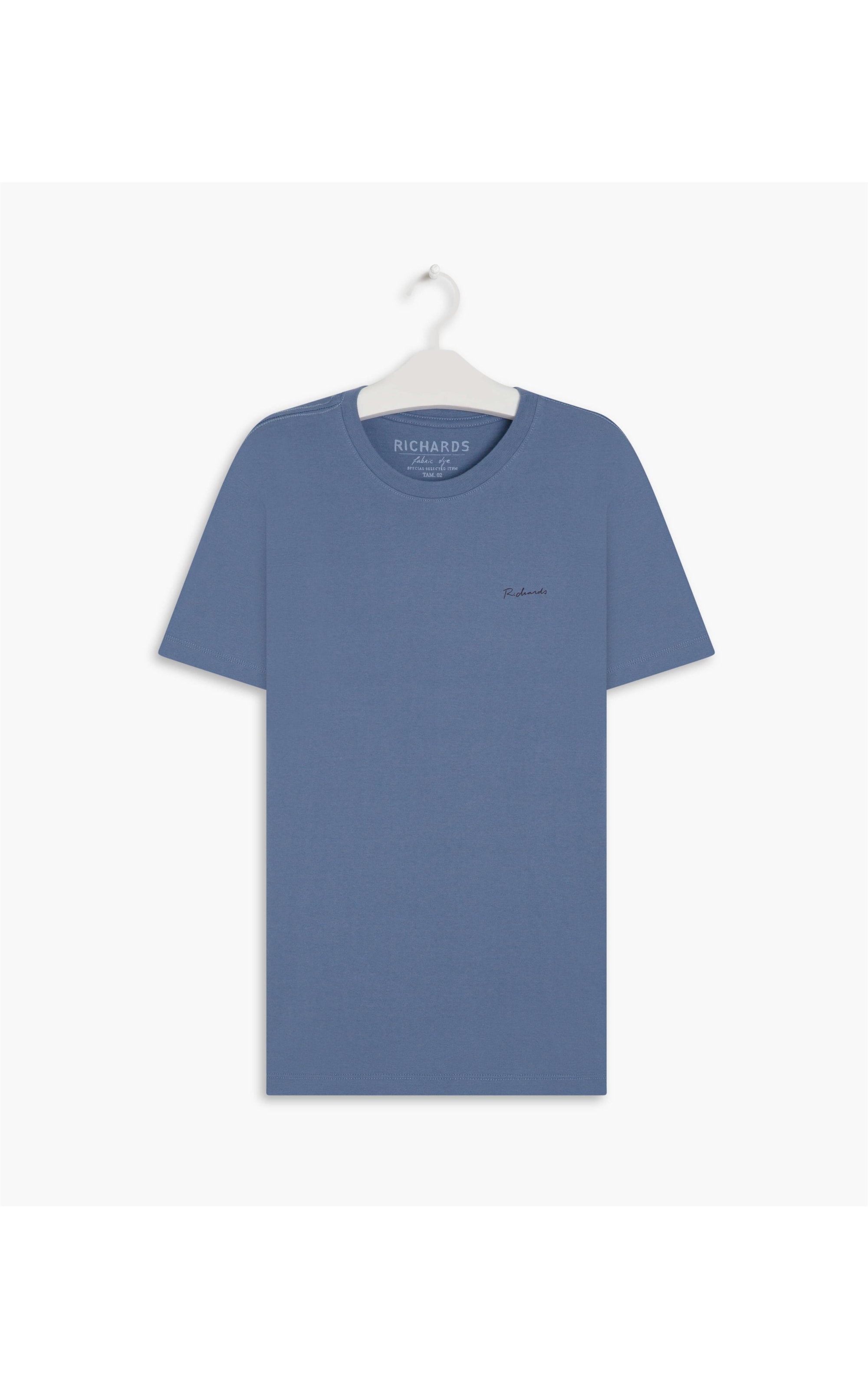T-Shirt Mm Basic Fabric Dye Azul Medio
