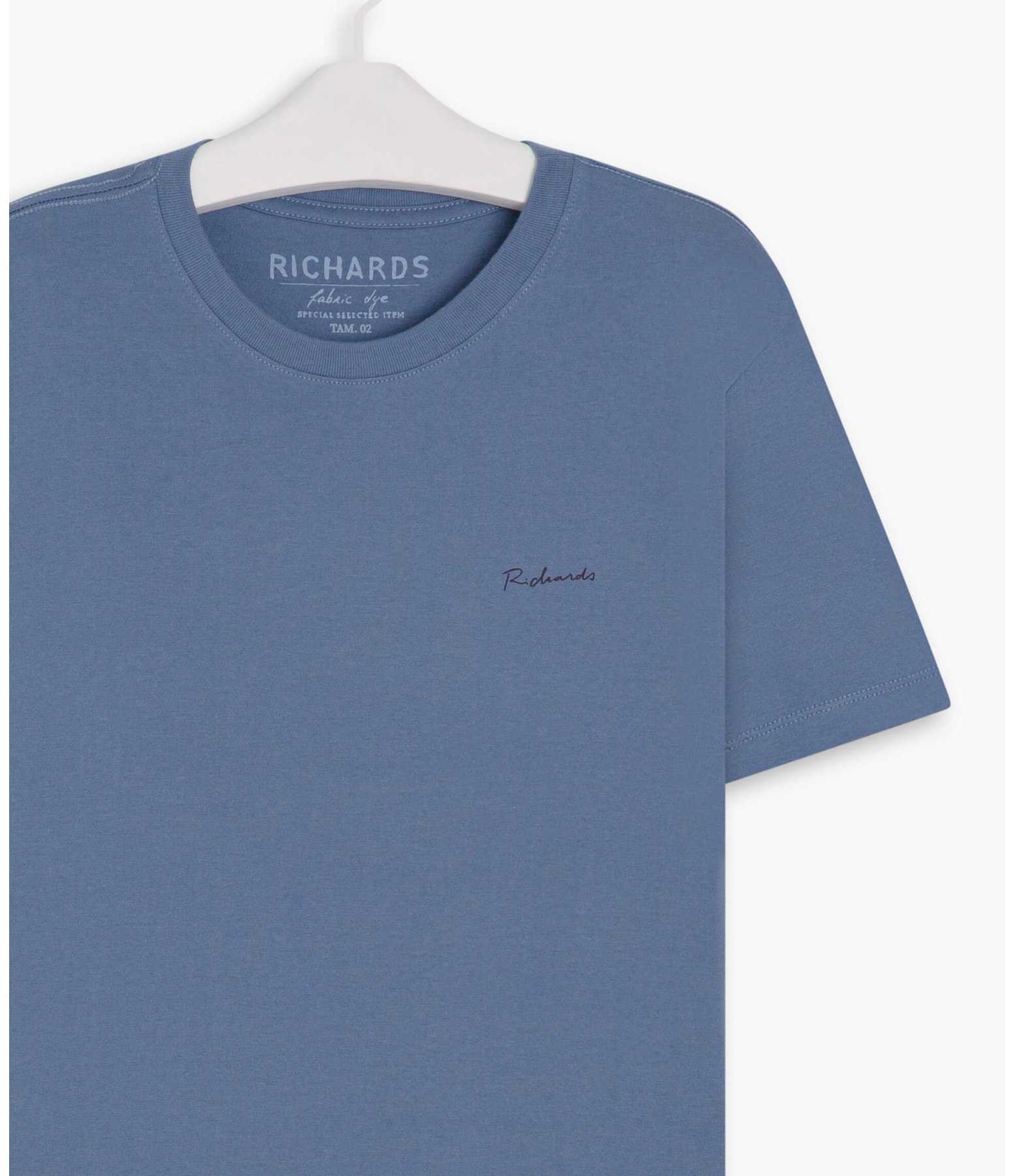 T-Shirt Mm Basic Fabric Dye Azul Medio