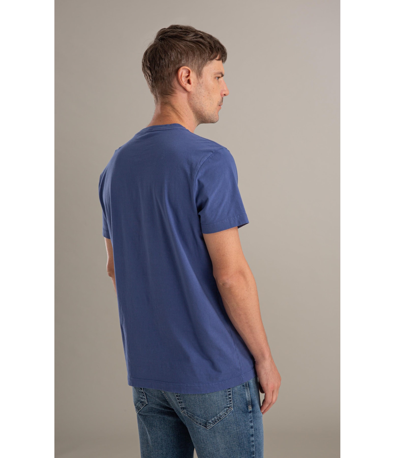 T-Shirt Mm Basica Aquarela Azul Jeans