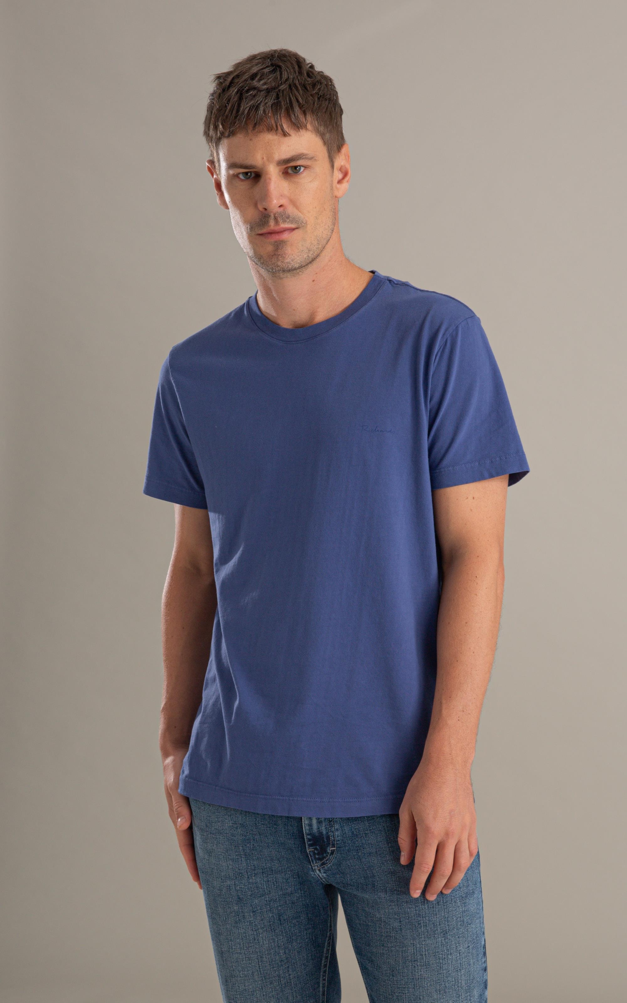 T-Shirt Mm Basica Aquarela Azul Jeans