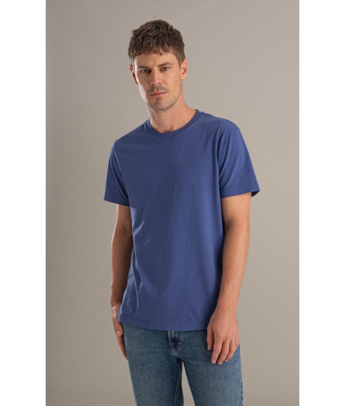 T-Shirt Mm Basica Aquarela Azul Jeans