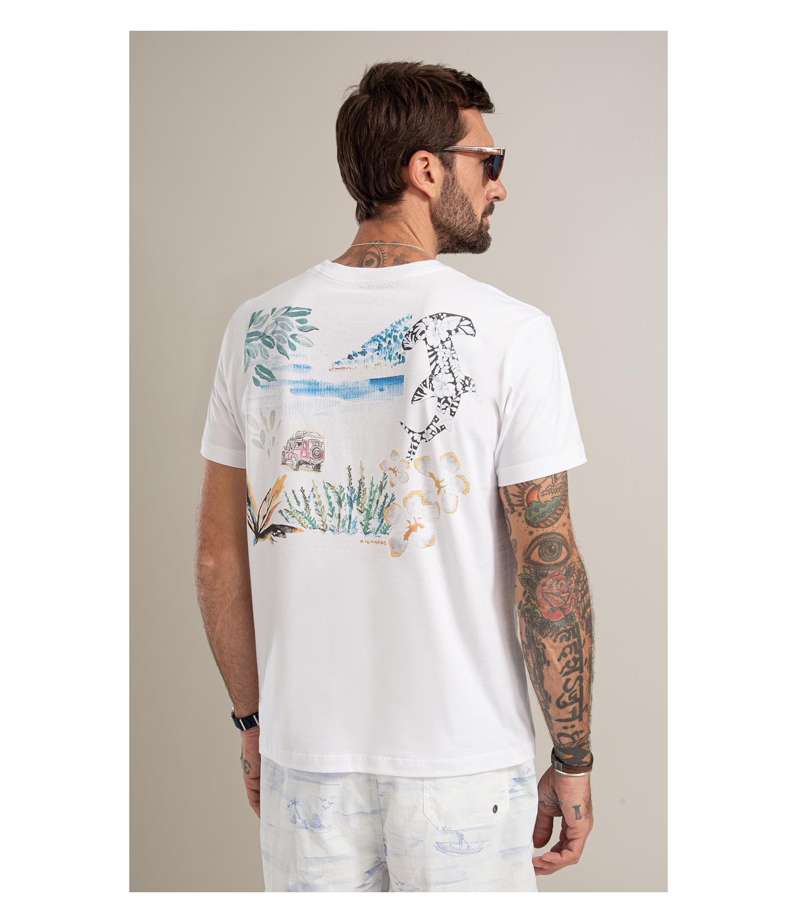 T-Shirt Mm Colagem La Plage Costas Bf Branco